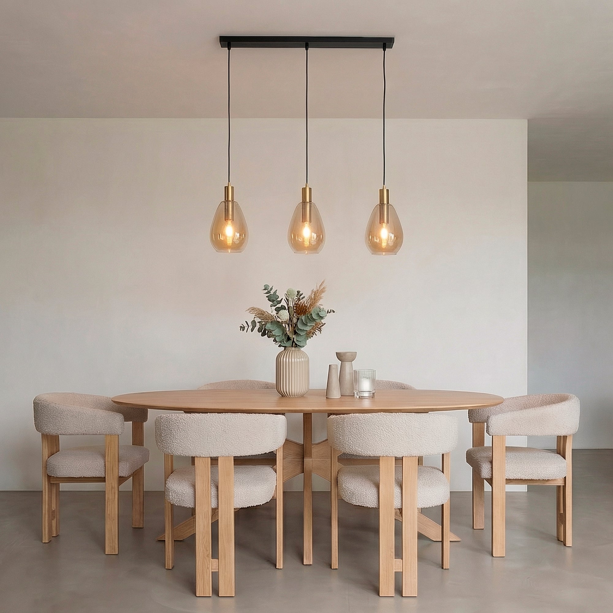 Hanglamp Rhode - 3-lichts - Amberkleurig - Glas