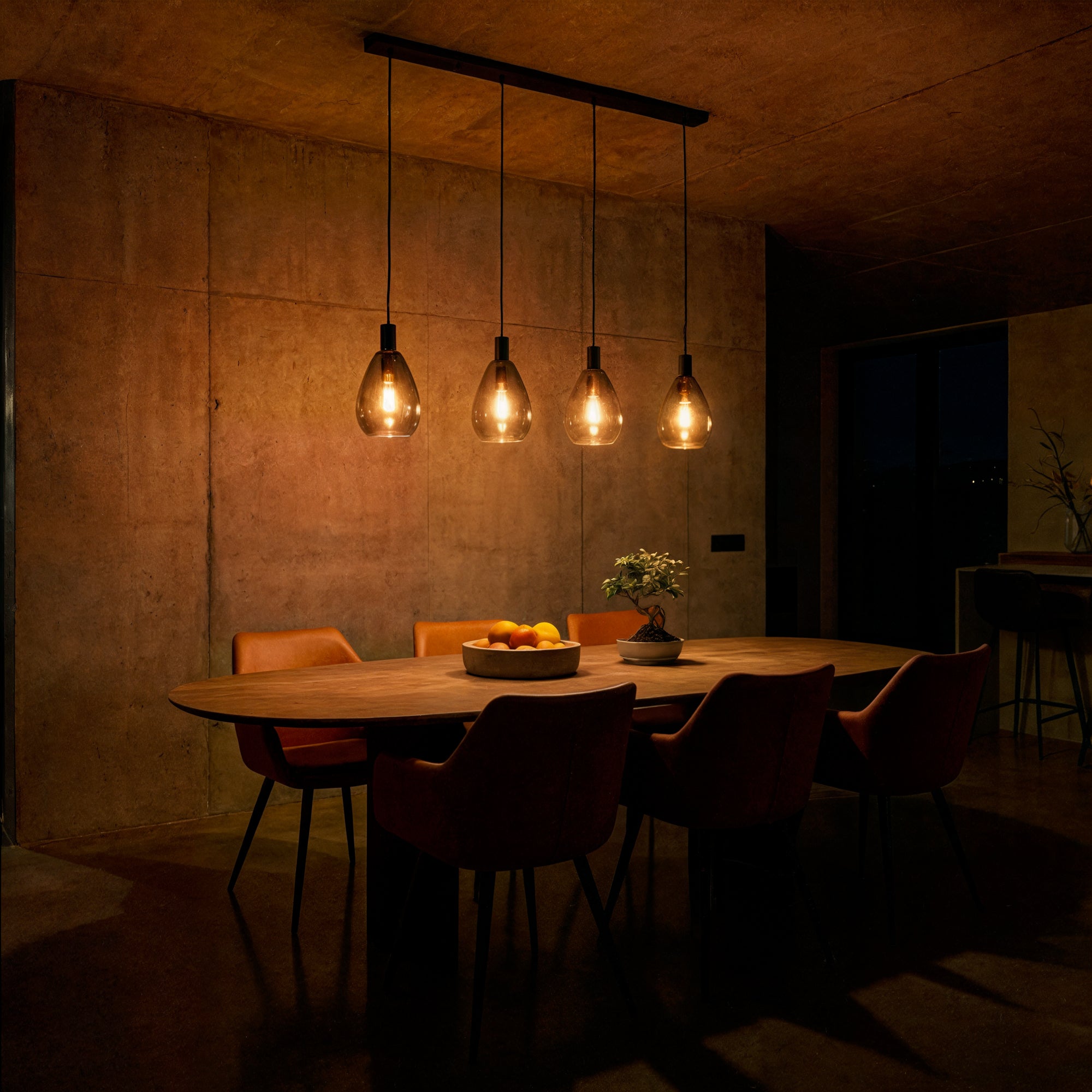Hanglamp Alba - 4-lichts - Smoke - Glas