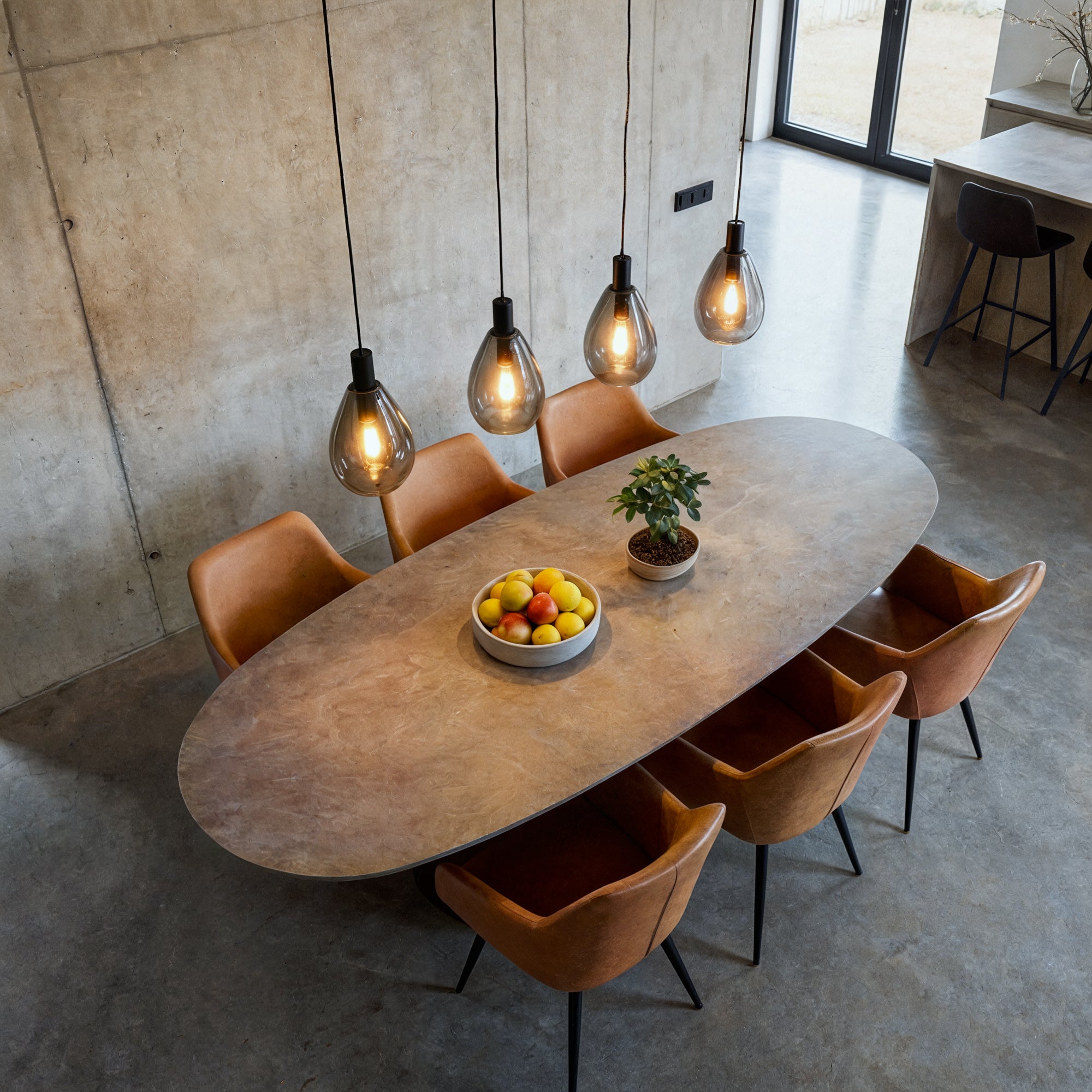 Hanglamp Alba - 4-lichts - Smoke - Glas