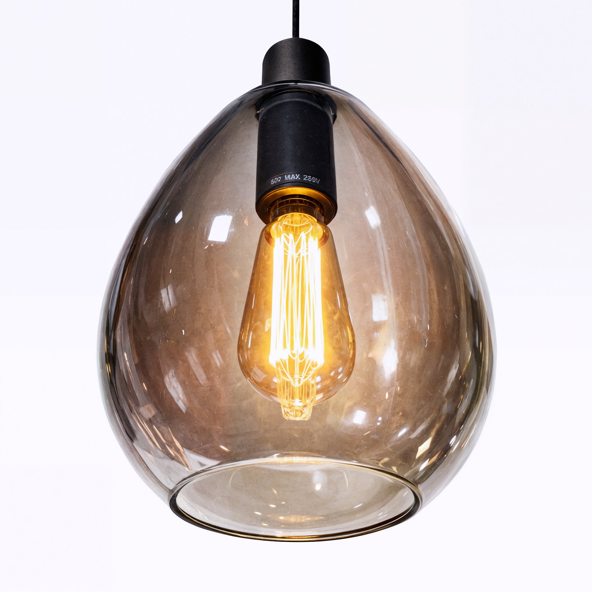 Hanglamp Alba - 4-lichts - Smoke - Glas