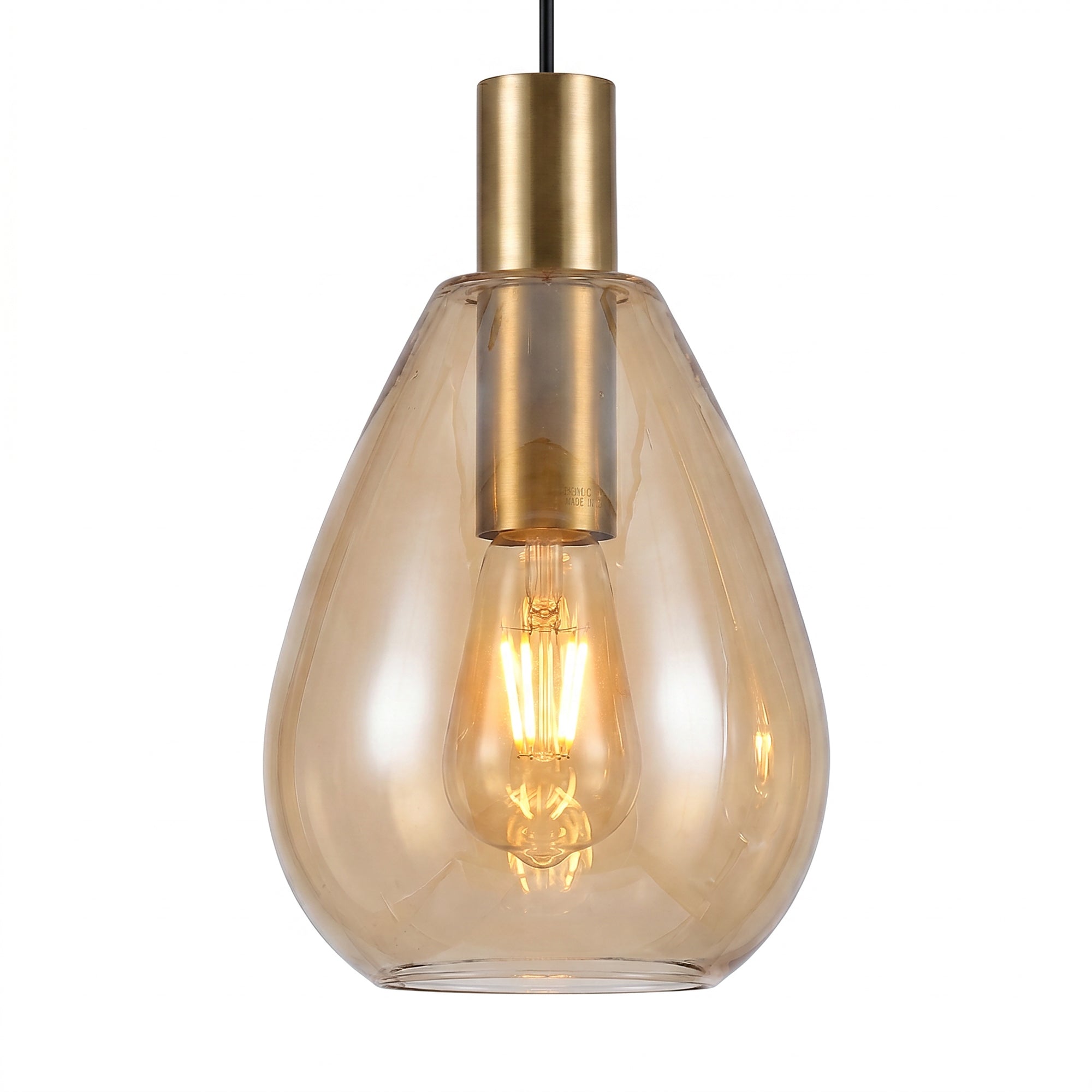 Hanglamp Alba - 4-lichts - Amberkleurig - Glas