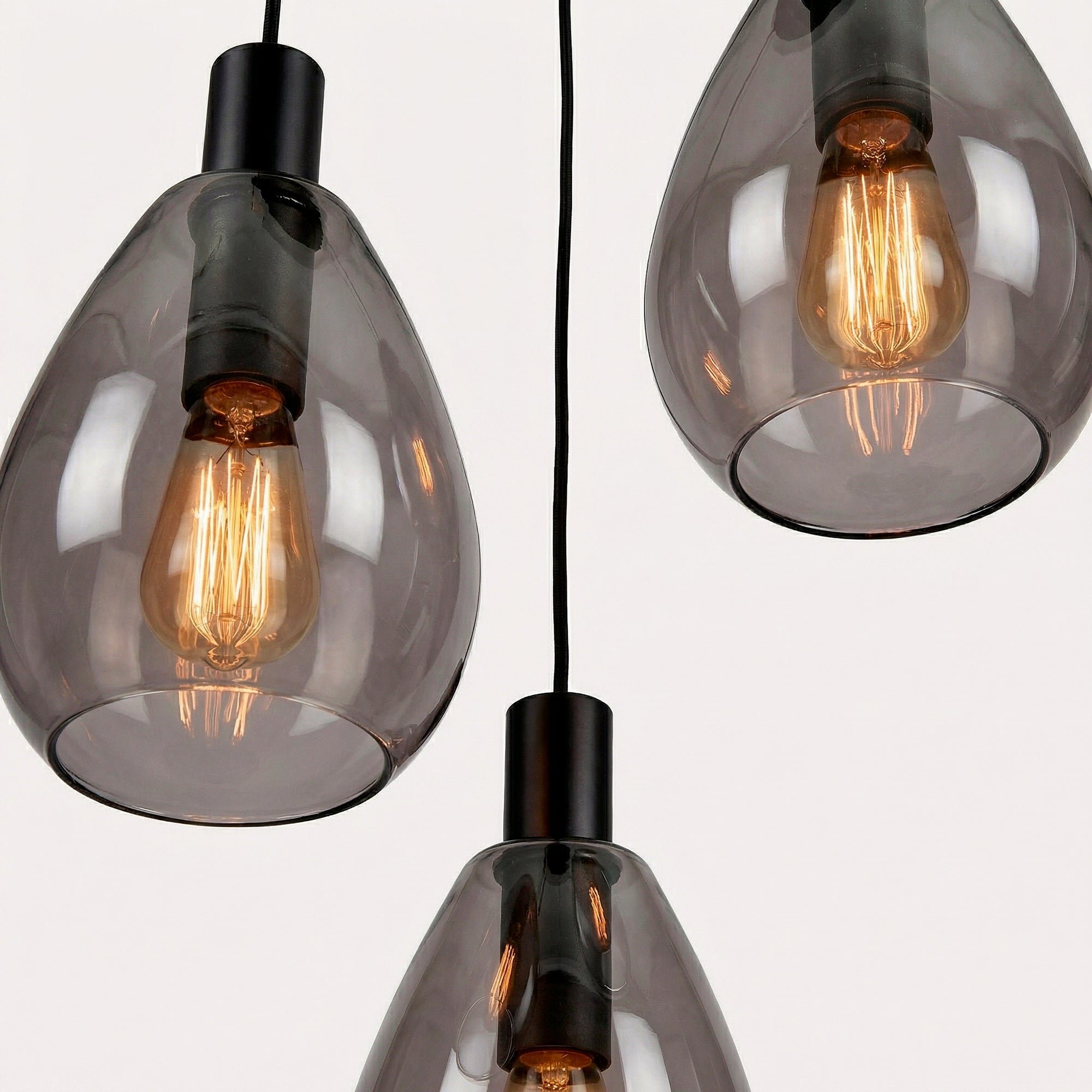 Hanglamp Nusa - 3-lichts - Smoke - Glas