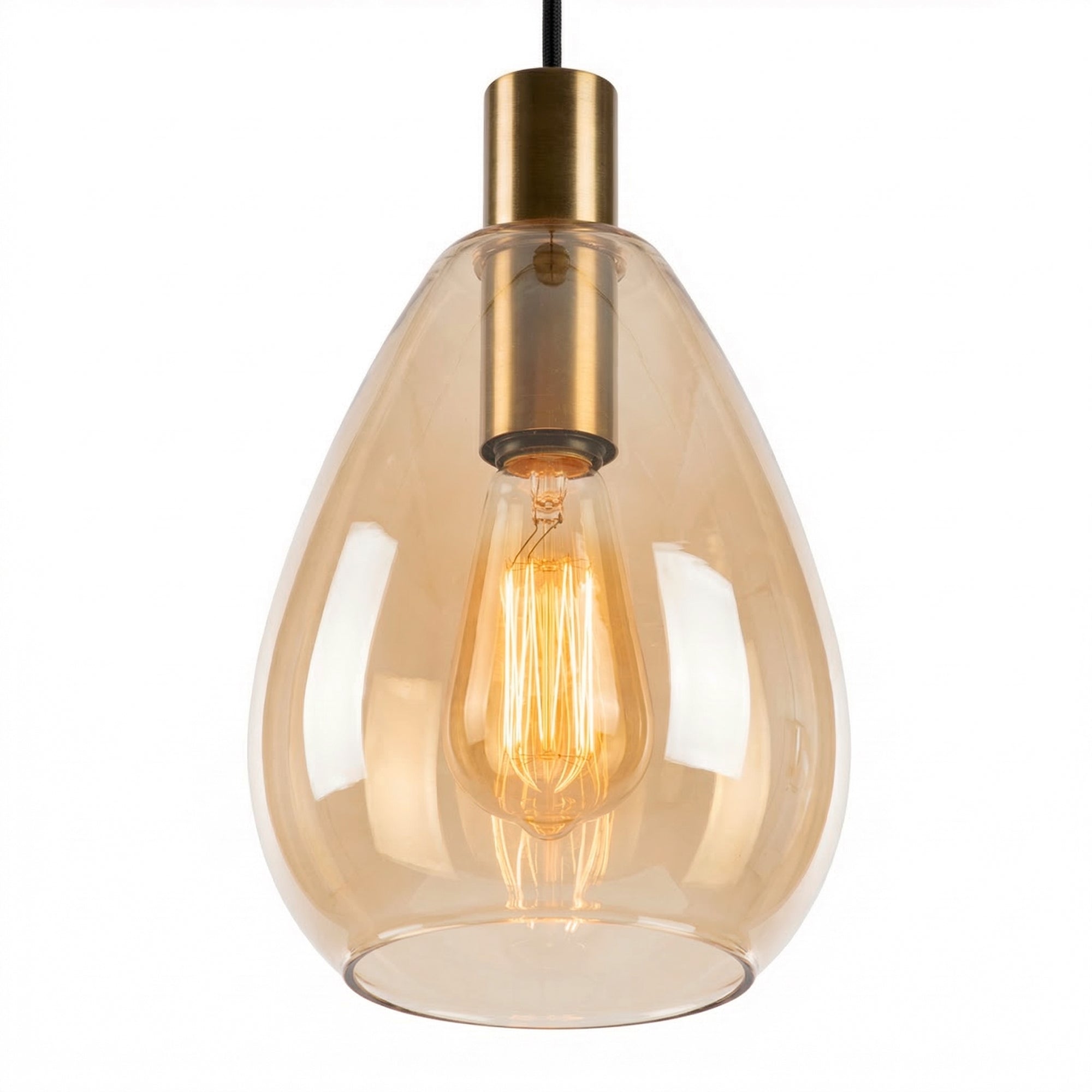 Hanglamp Nusa - 3-lichts - Amberkleurig - Glas