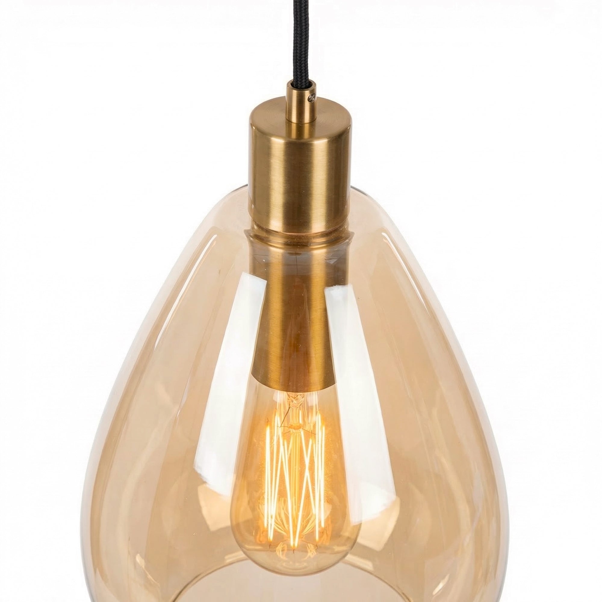 Hanglamp Nusa - 3-lichts - Amberkleurig - Glas