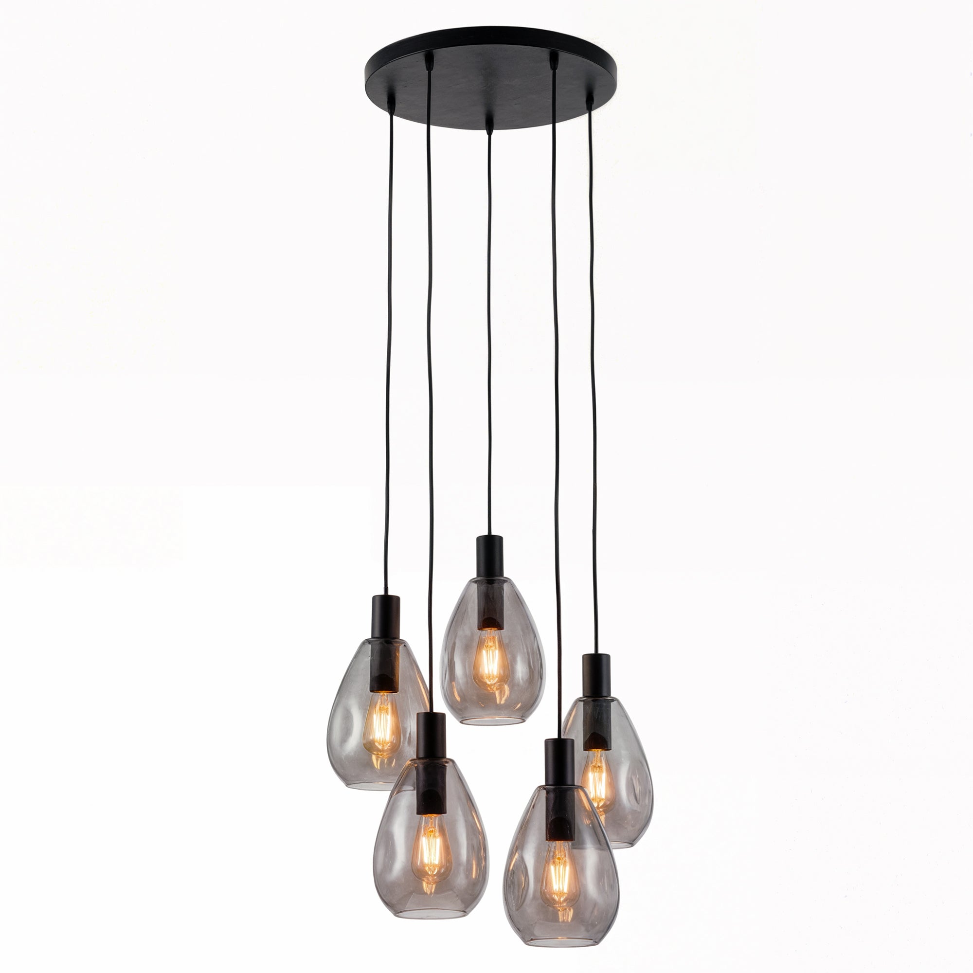 Hanglamp Calla - 5-lichts - Smoke - Glas