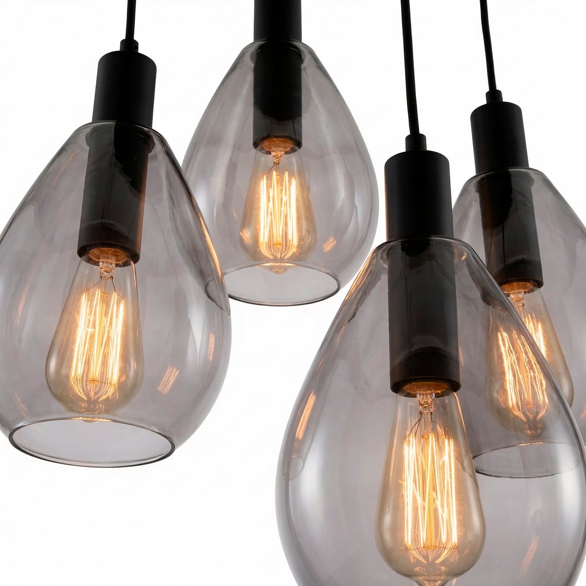 Hanglamp Calla - 5-lichts - Smoke - Glas