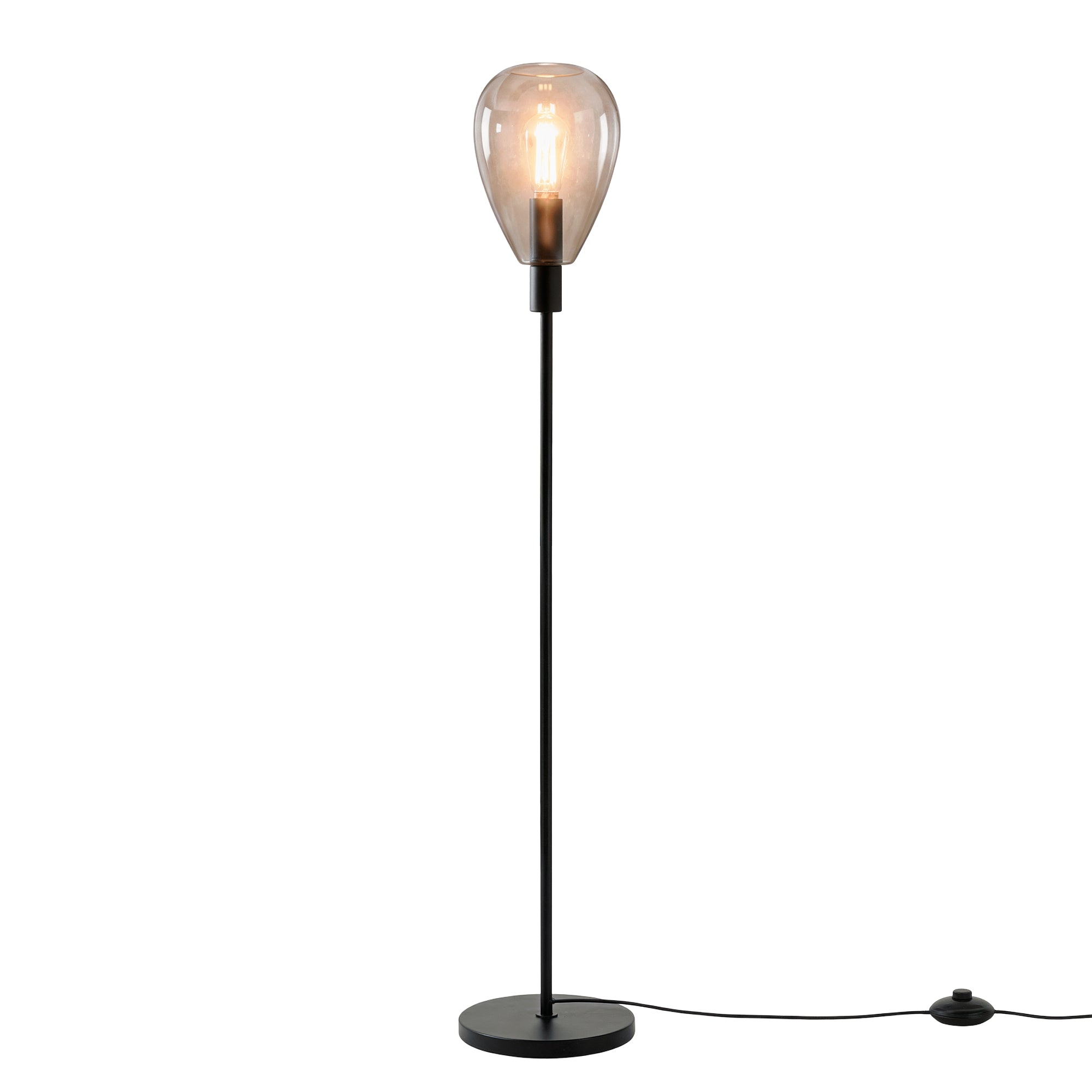Vloerlamp Fenna - 1-lichts - Smoke - Glas - 170 cm