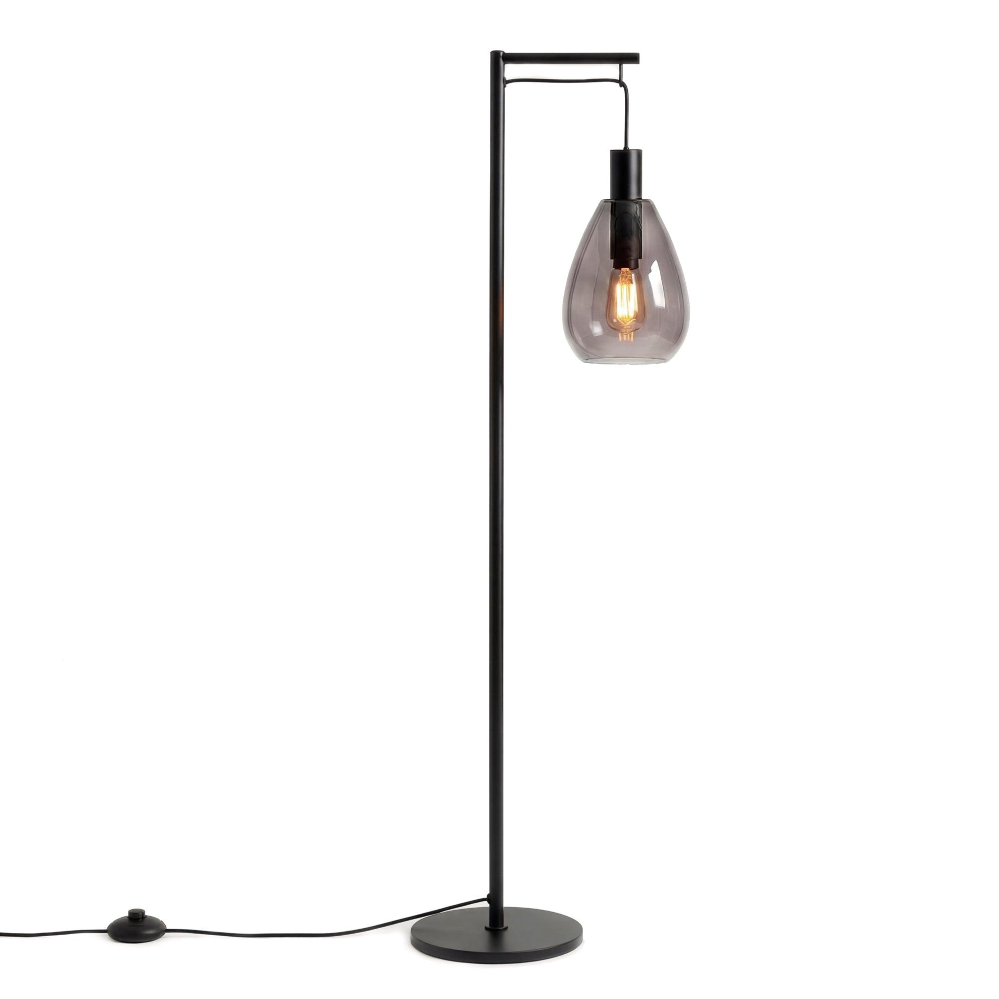 Vloerlamp Celia - 1-lichts - Smoke - Glas - 170 cm
