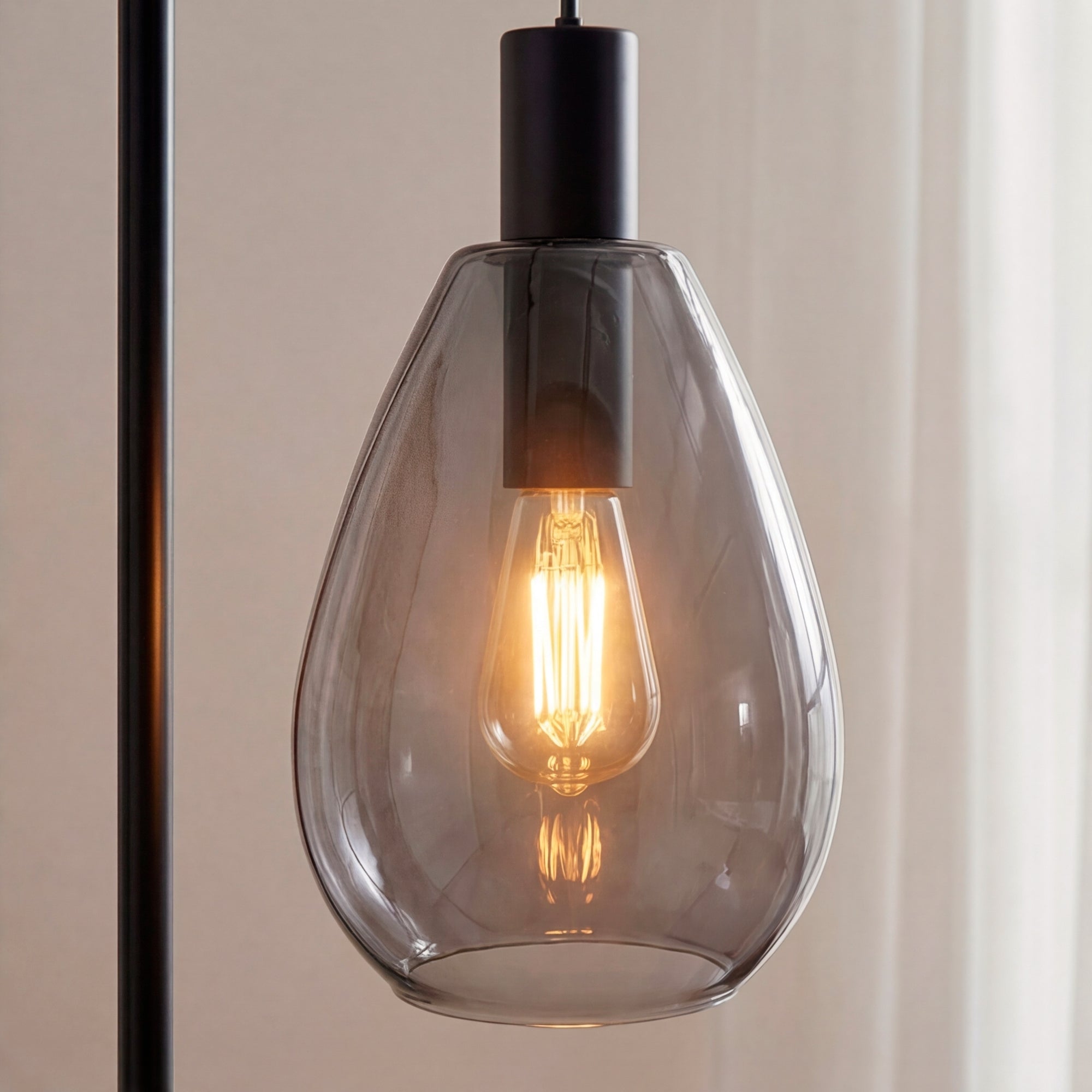 Vloerlamp Celia - 1-lichts - Smoke - Glas - 170 cm