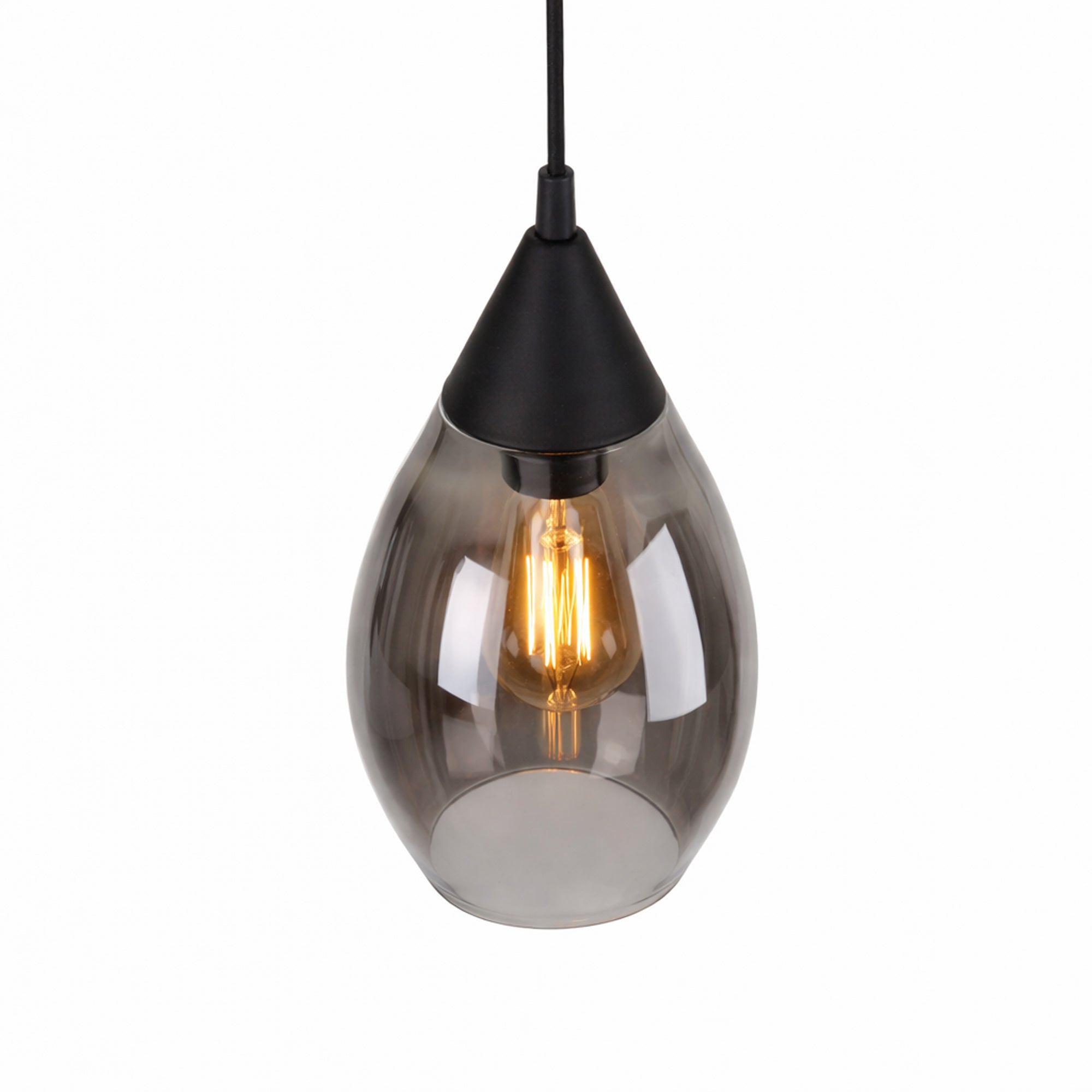 Hanglamp Olea - 3-lichts - Smoke - Glas