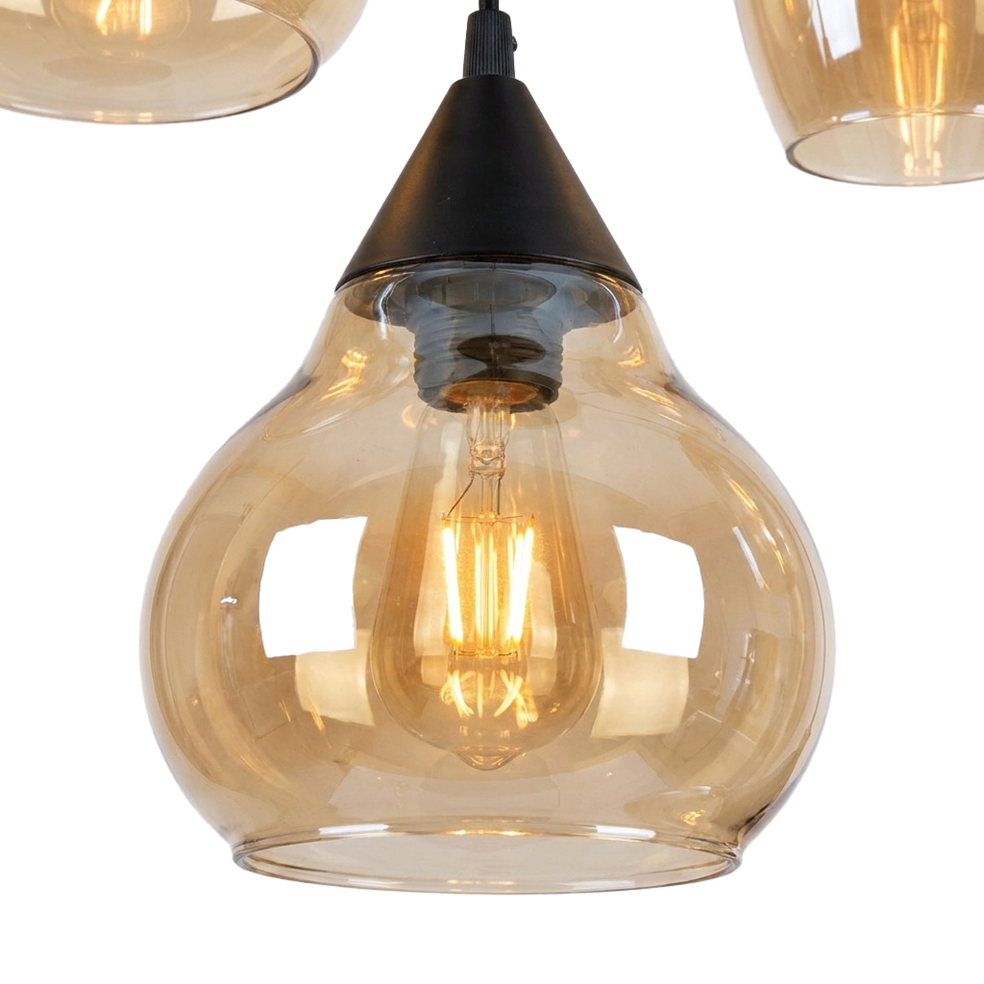 Hanglamp Olea - 3-lichts - Amberkleurig - Glas