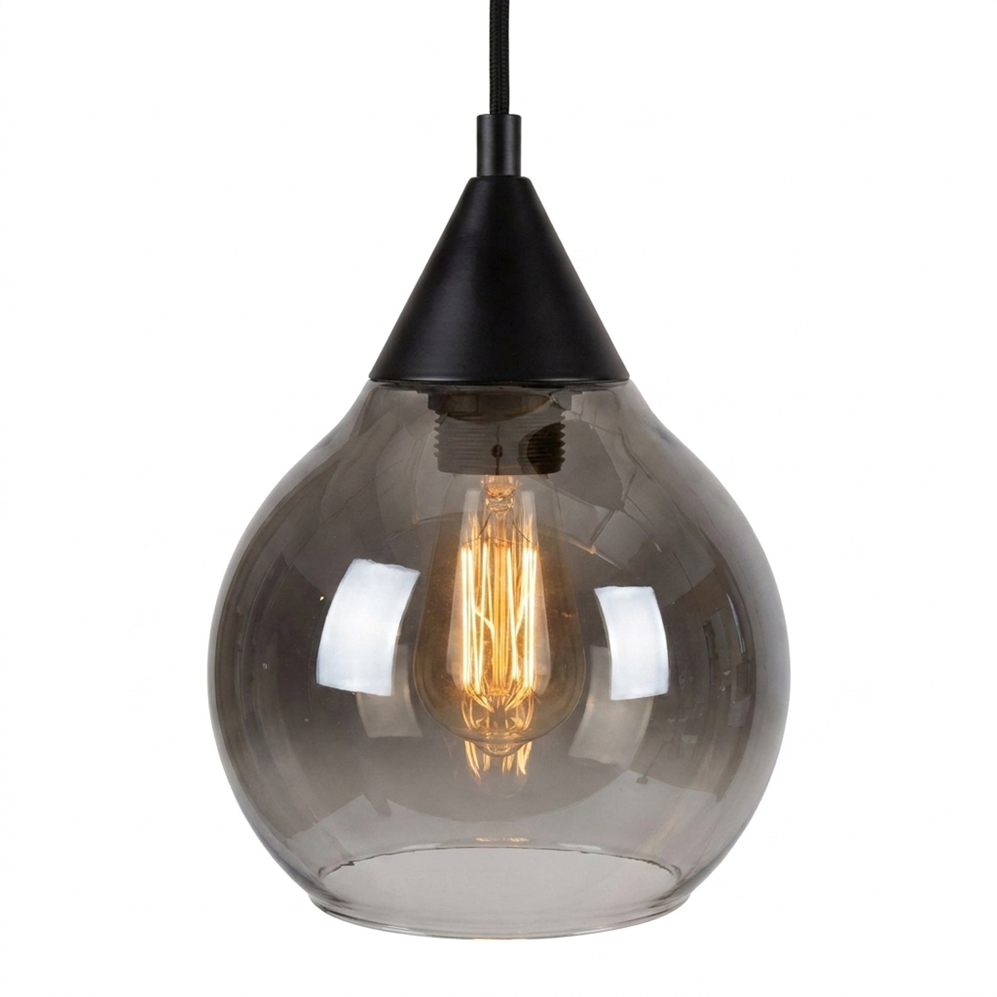 Hanglamp Milly - 8-lichts - Smoke - Glas