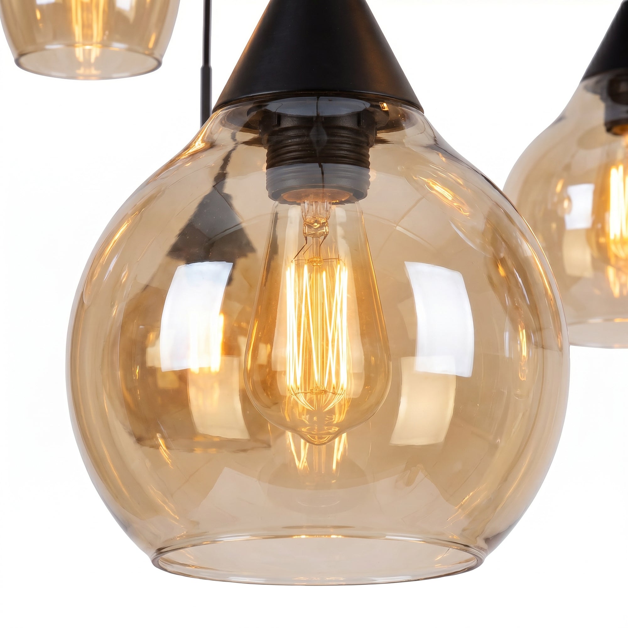 Hanglamp Milly - 8-lichts - Amberkleurig - Glas