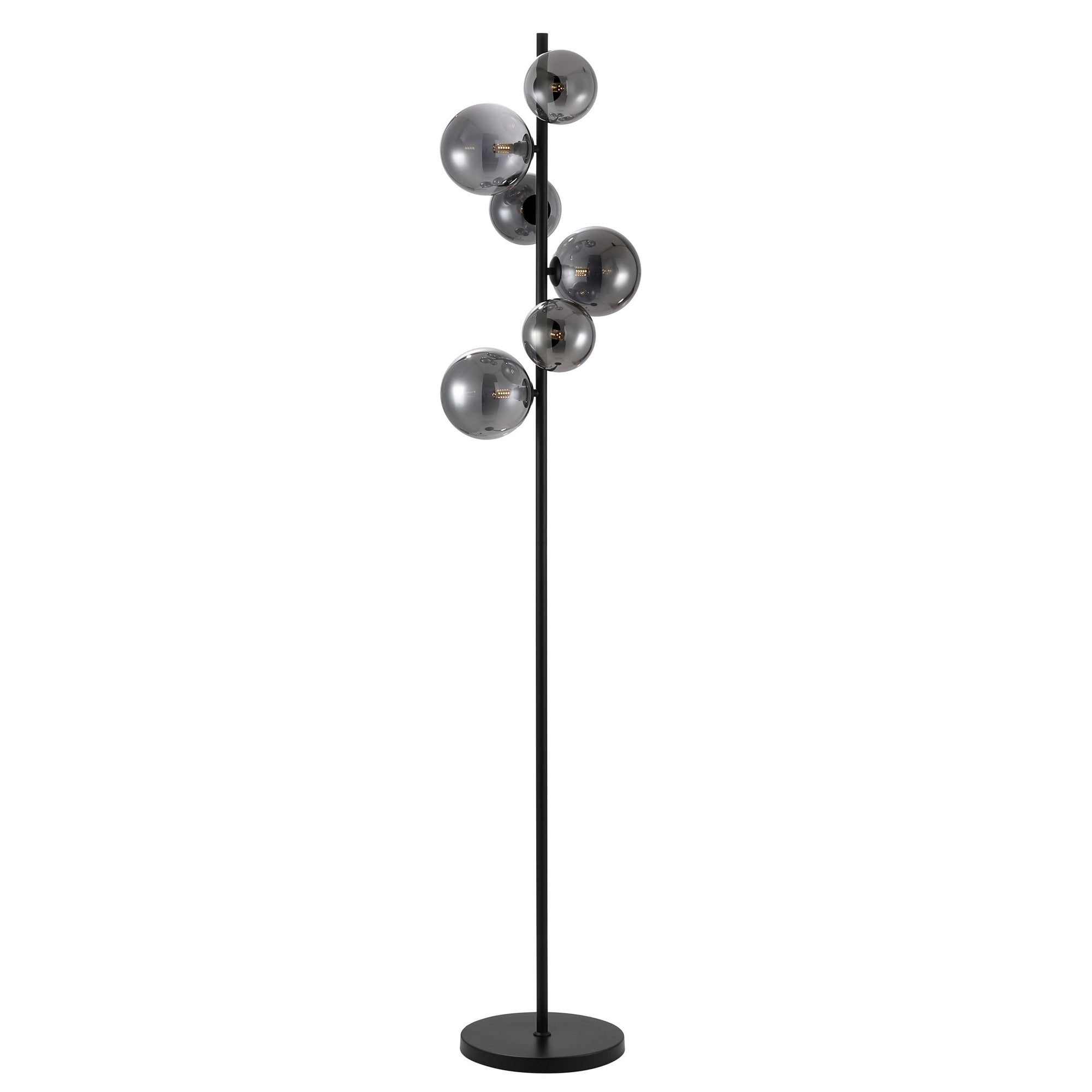 Vloerlamp Novi - 6-lichts - Smoke - Glas - 170 cm
