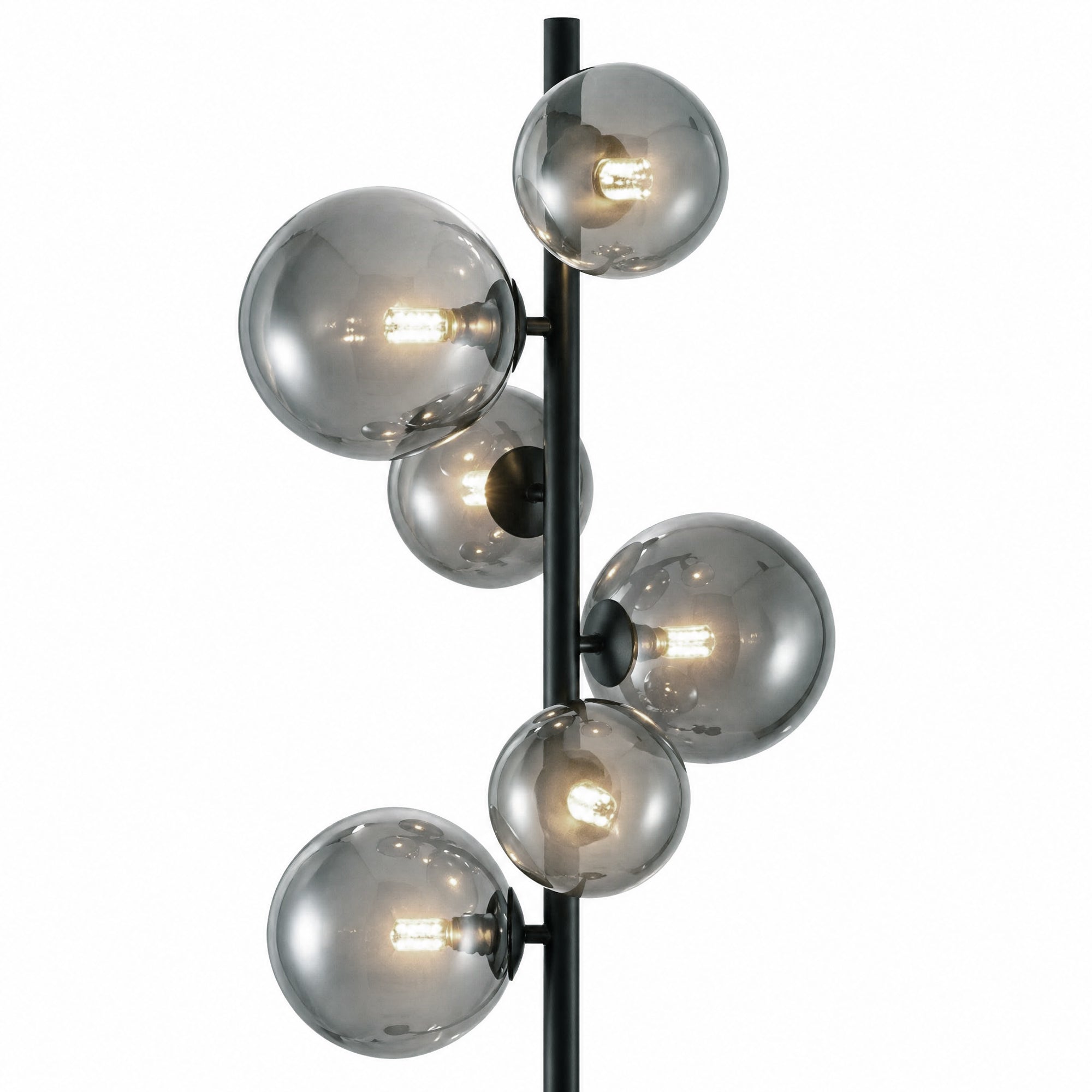 Vloerlamp Novi - 6-lichts - Smoke - Glas - 170 cm