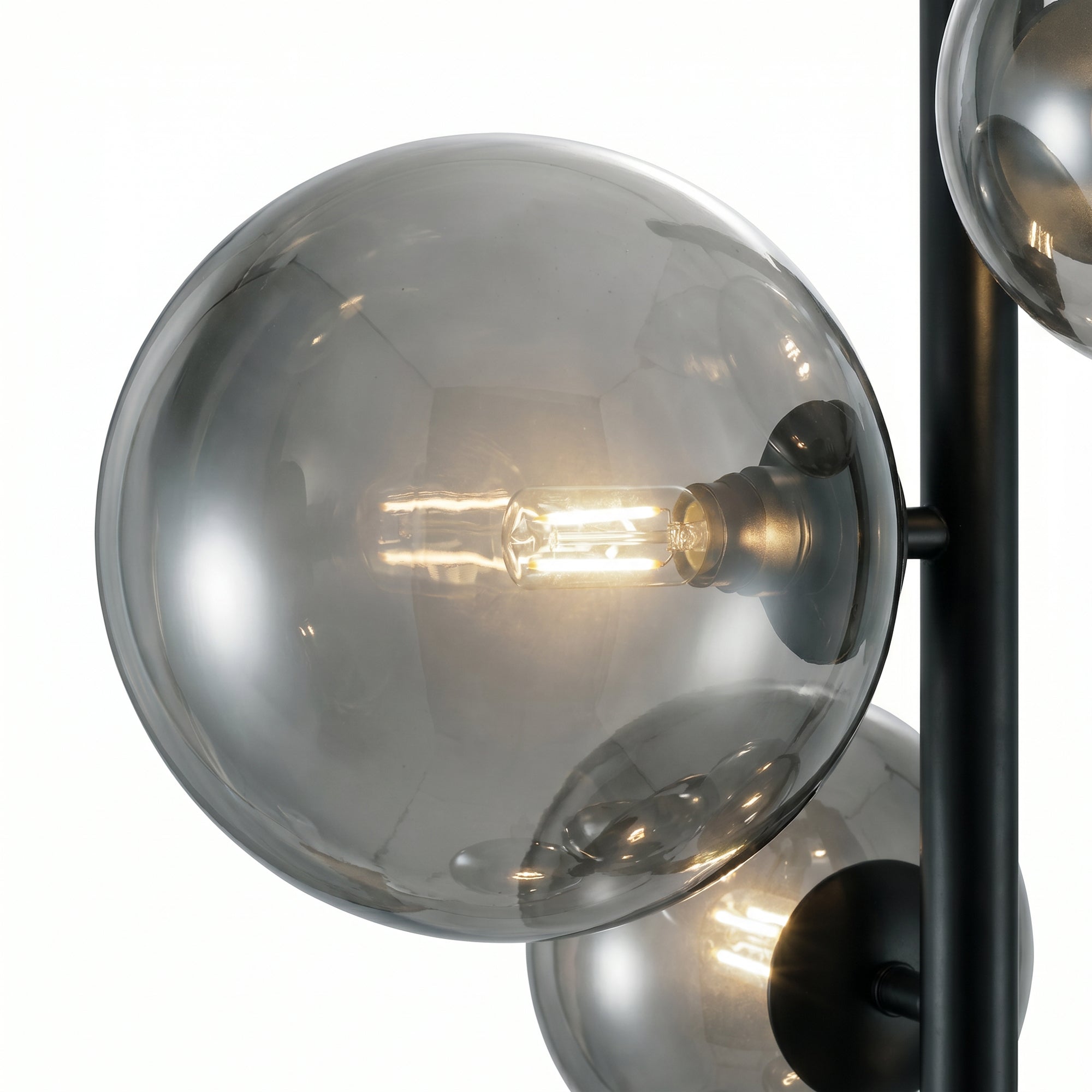 Vloerlamp Novi - 6-lichts - Smoke - Glas - 170 cm