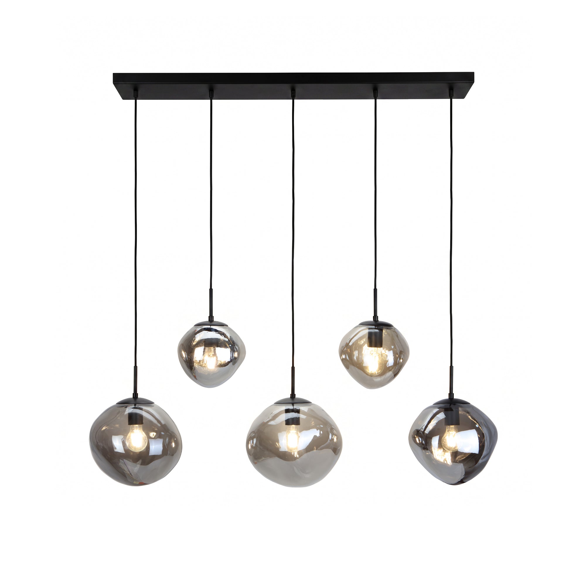 Hanglamp Diora - 5-lichts - Smoke - Glas