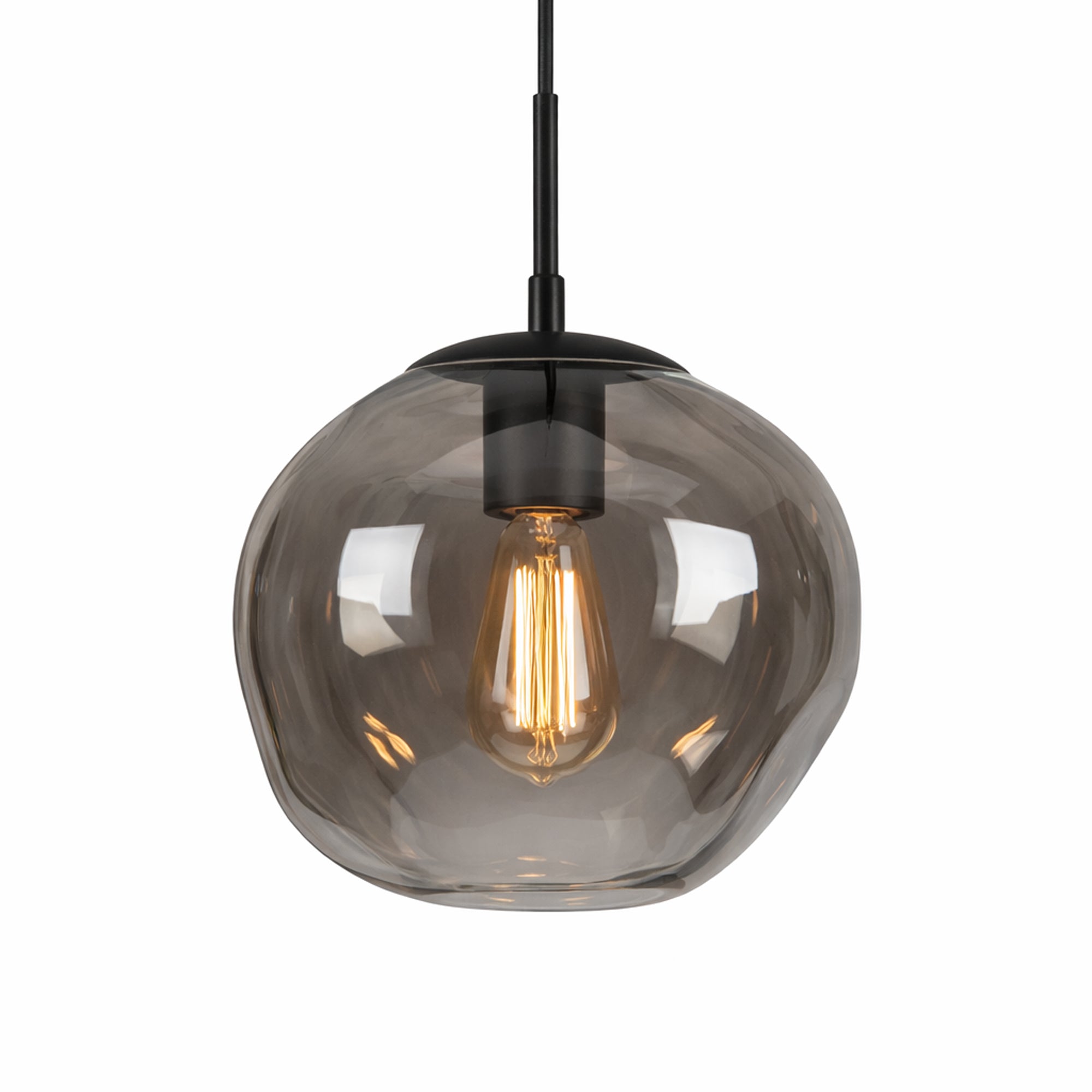 Hanglamp Badoe - 8-lichts - Smoke - Glas
