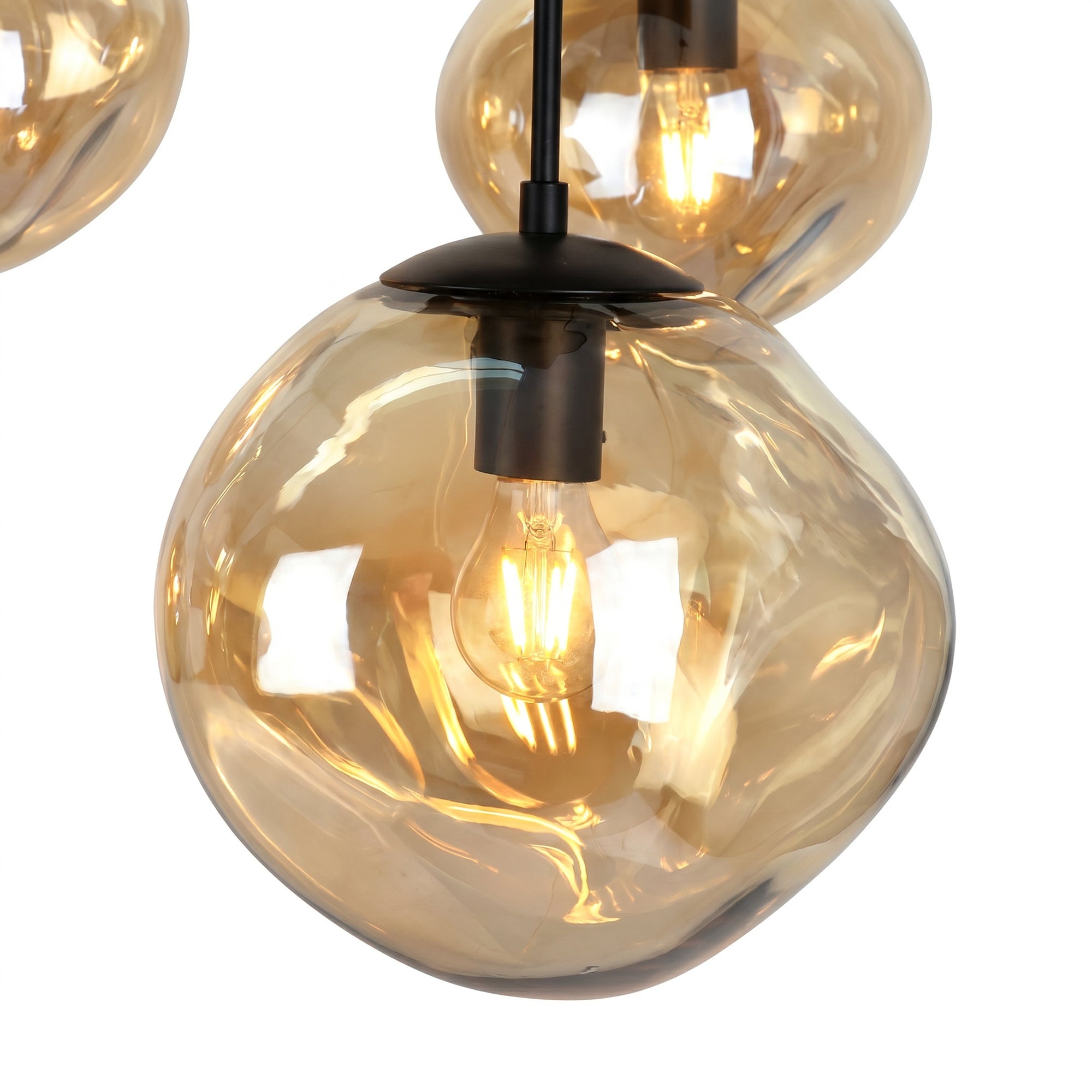 Hanglamp Badoe - 8-lichts - Amberkleurig - Glas