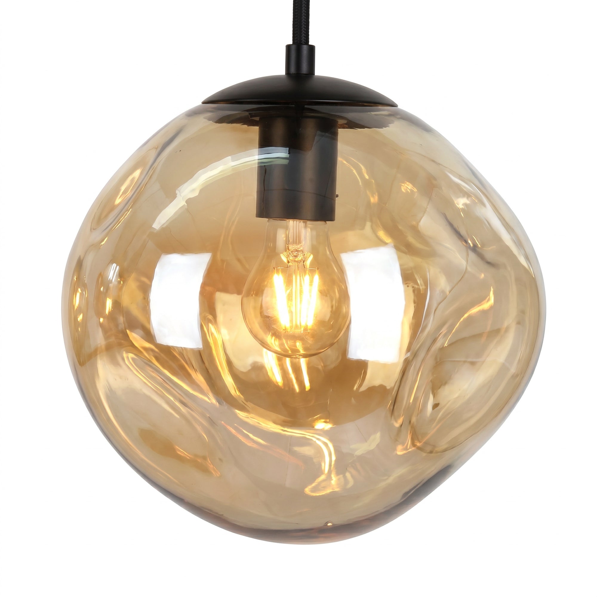 Hanglamp Badoe - 8-lichts - Amberkleurig - Glas