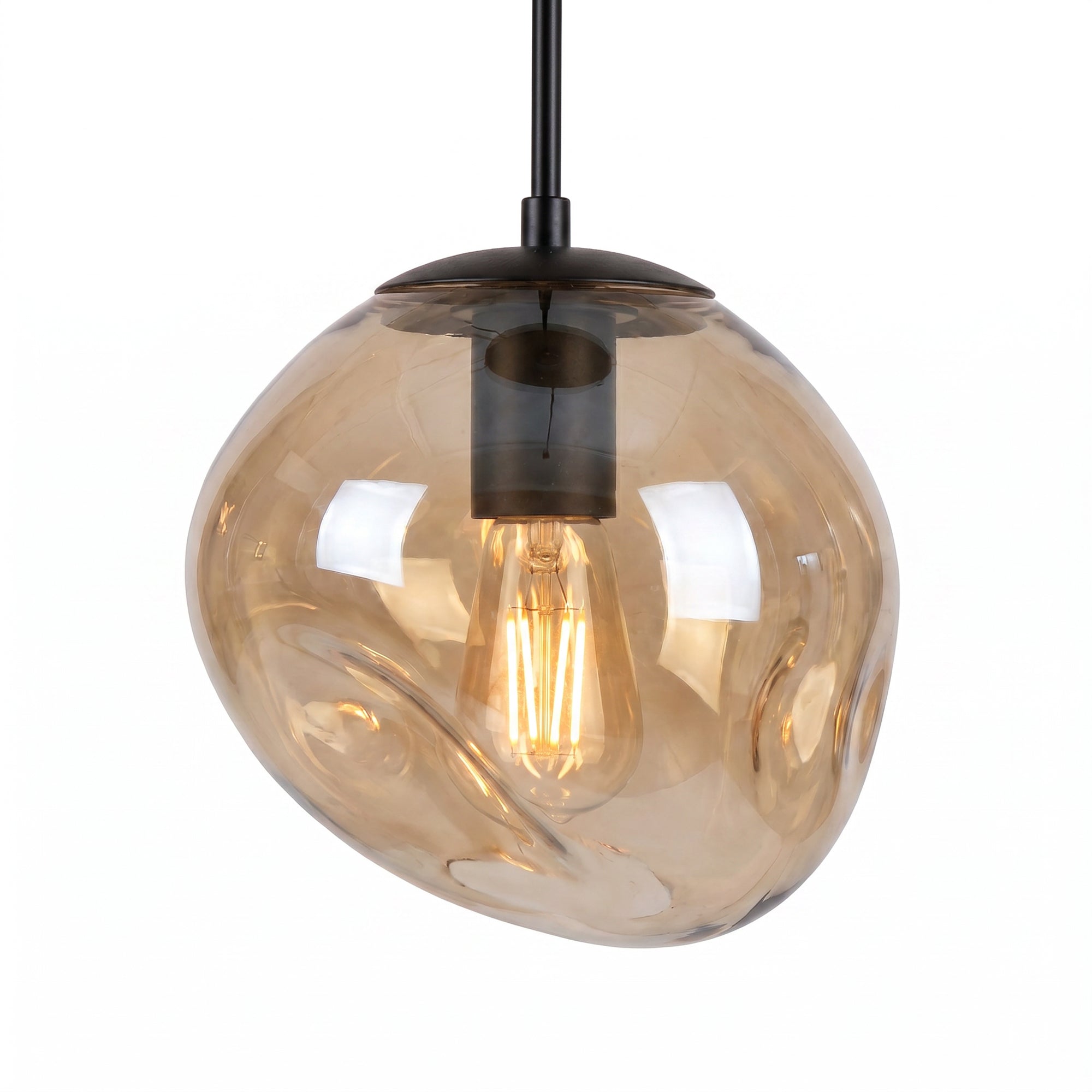 Hanglamp Bello - 6-lichts - Amberkleurig - Glas