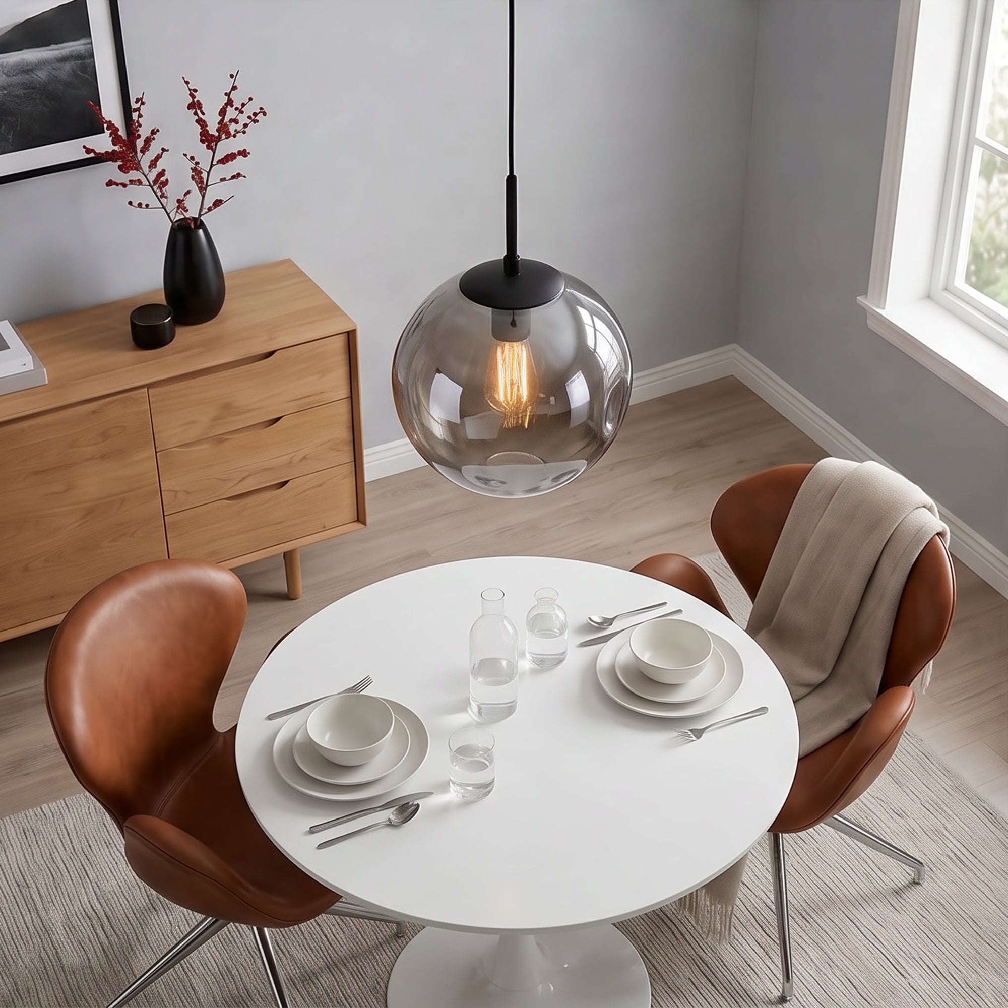 Hanglamp Nove - 1-lichts - Smoke - Glas