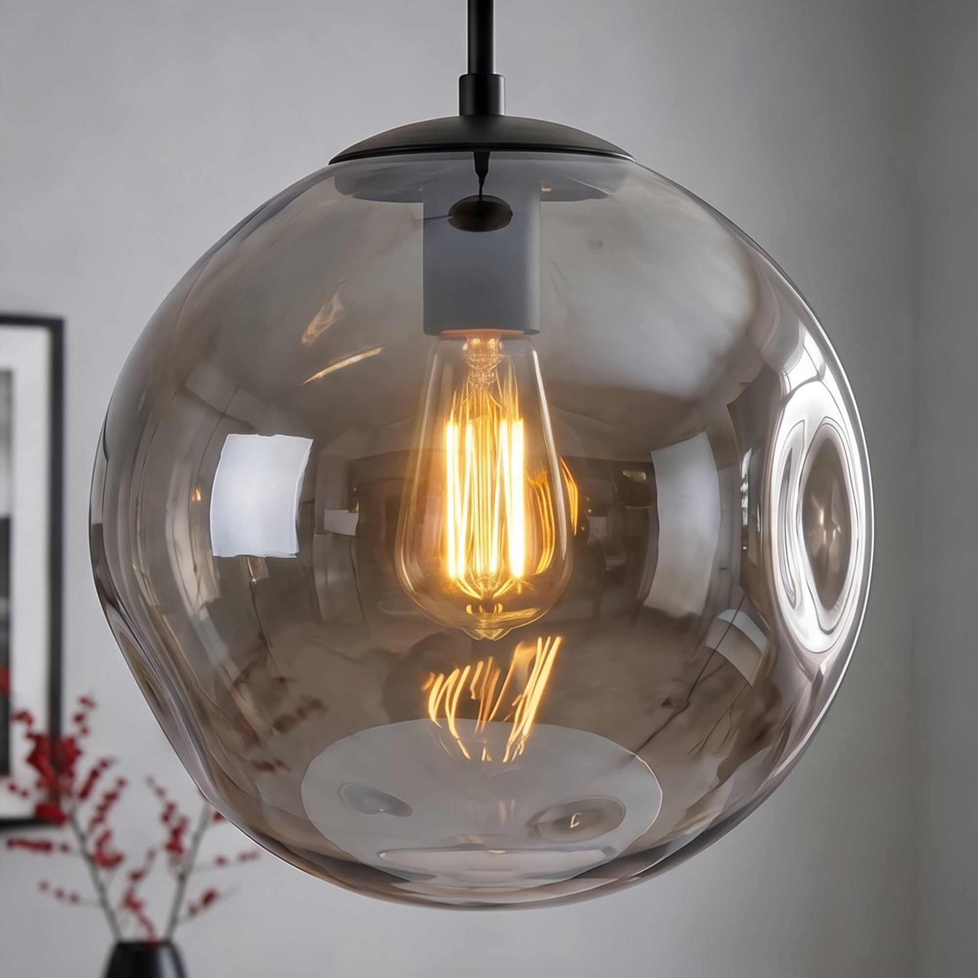 Hanglamp Nove - 1-lichts - Smoke - Glas