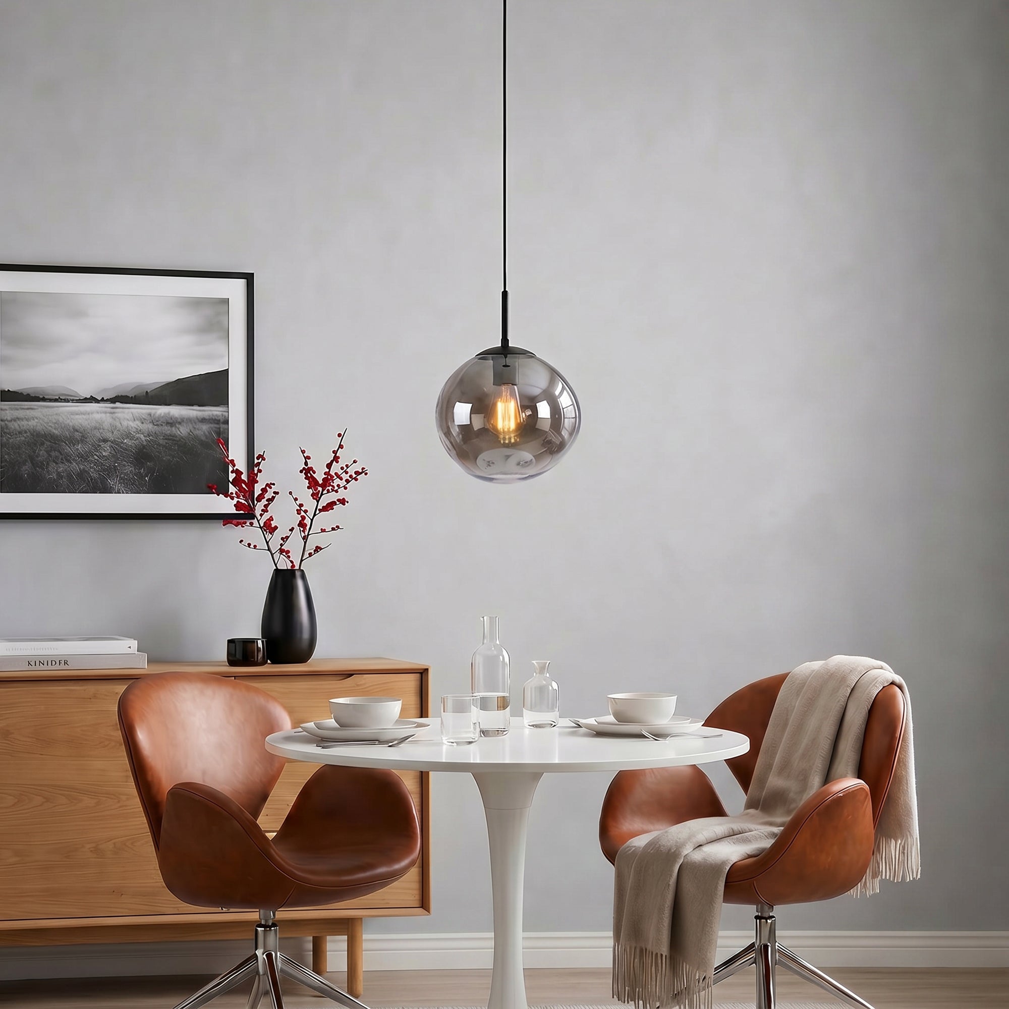Hanglamp Nove - 1-lichts - Smoke - Glas