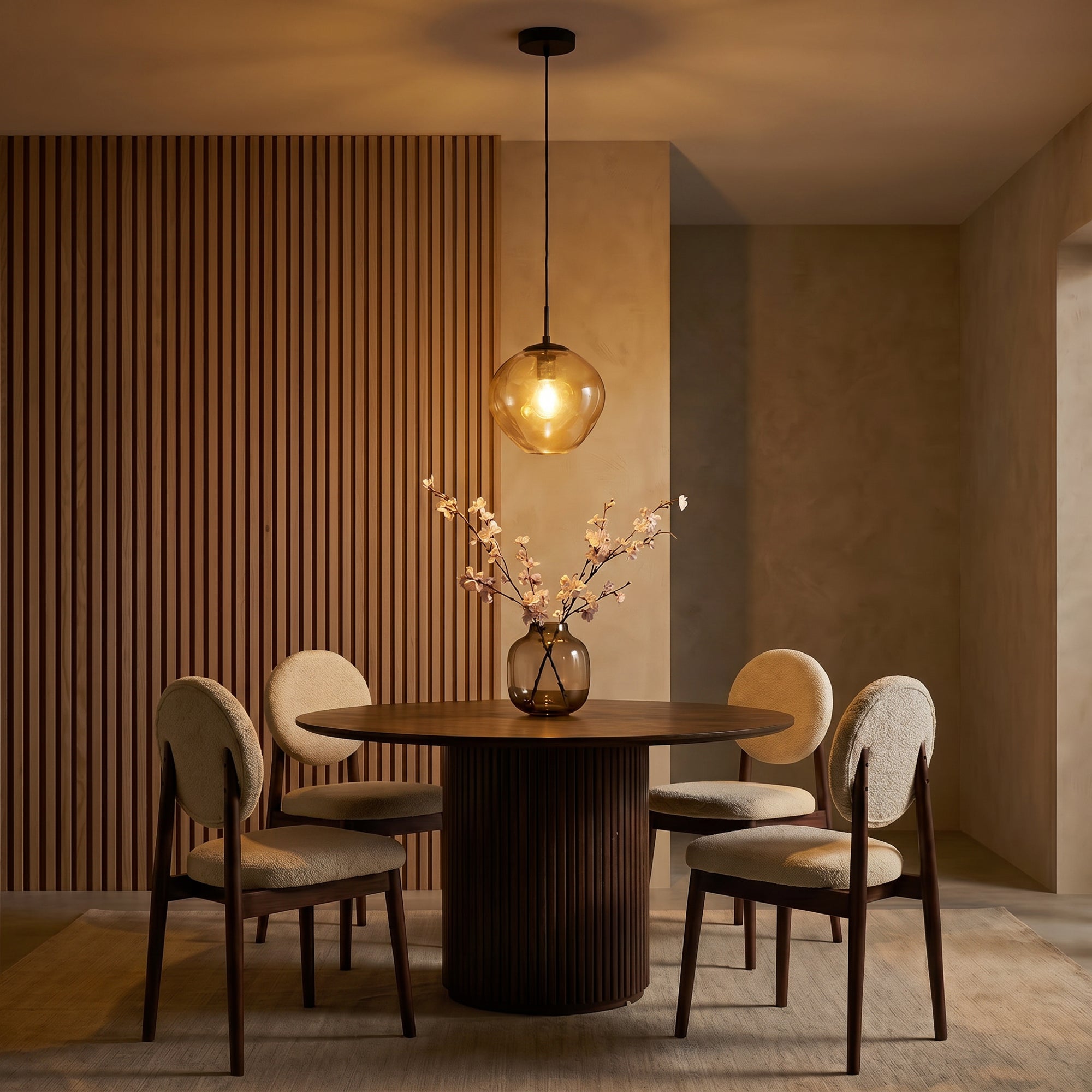 Hanglamp Nove - 1-lichts - Amberkleurig - Glas