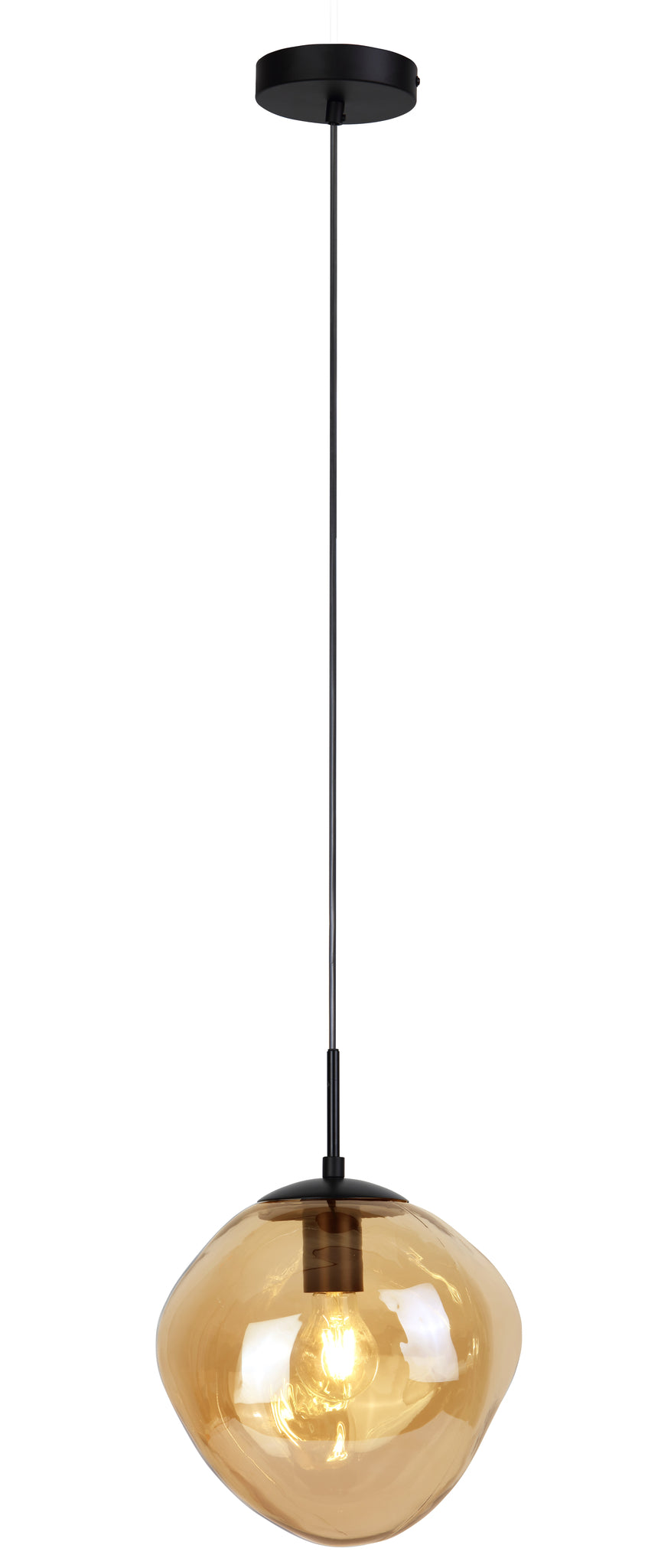 Hanglamp Nove - 1-lichts - Amberkleurig - Glas