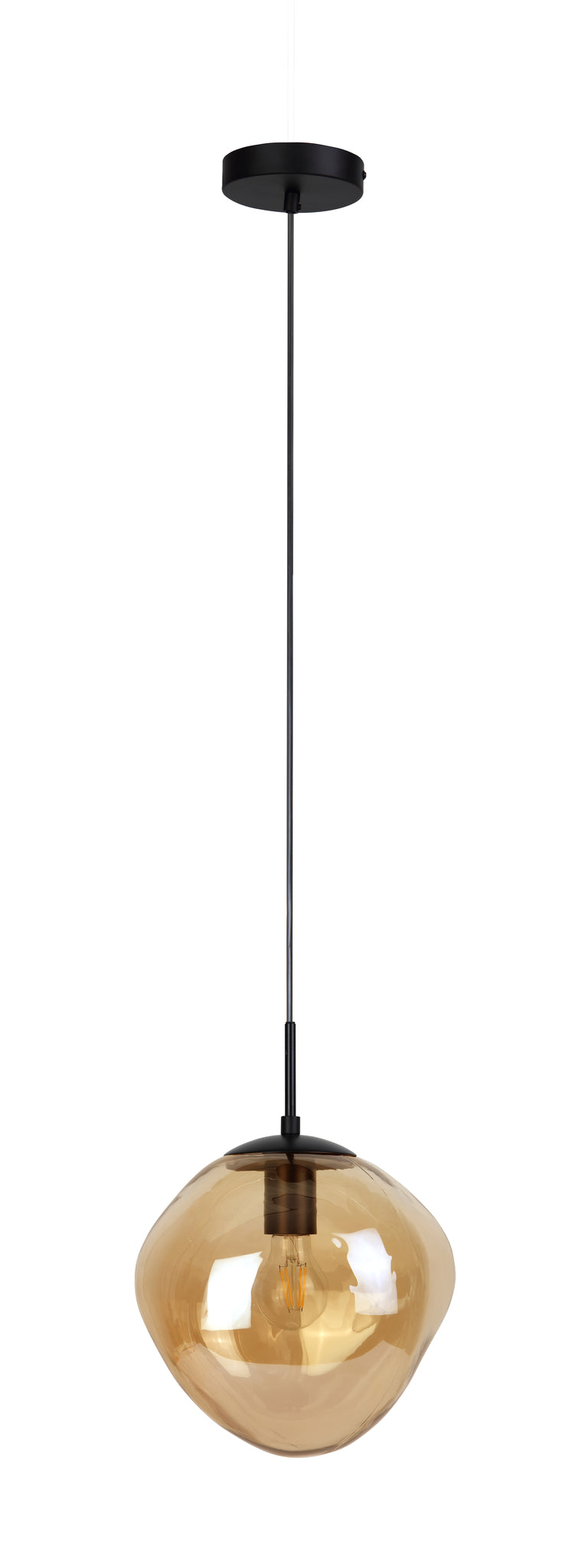 Hanglamp Nove - 1-lichts - Amberkleurig - Glas