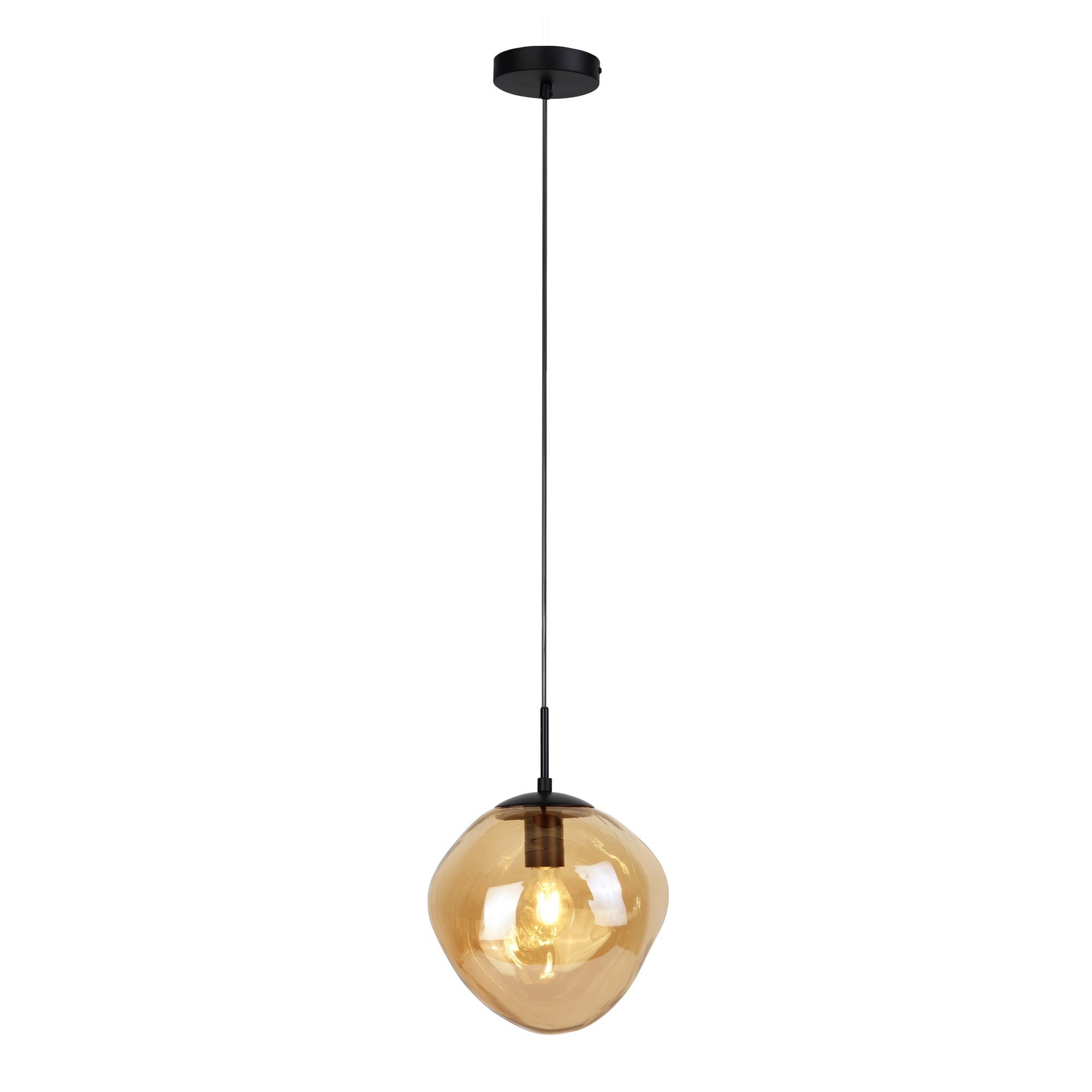 Hanglamp Nove - 1-lichts - Amberkleurig - Glas