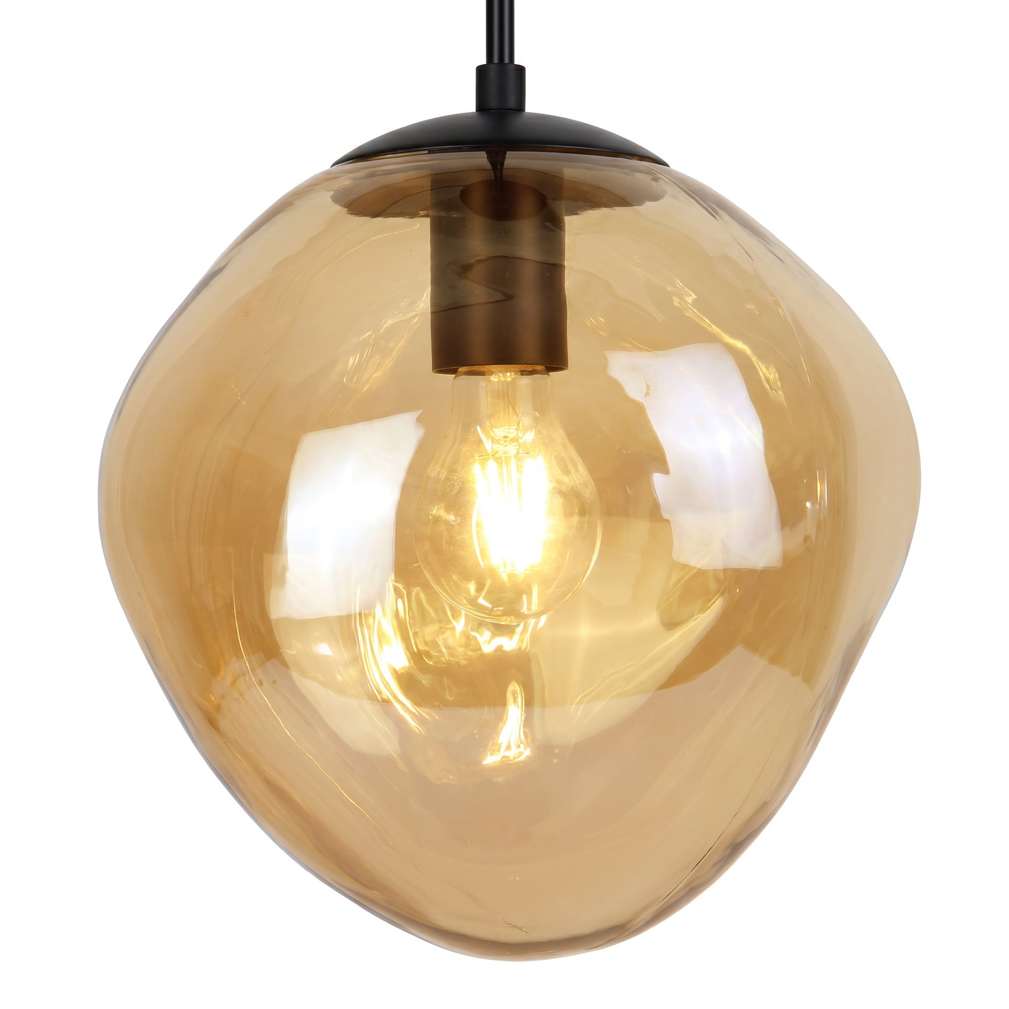 Hanglamp Nove - 1-lichts - Amberkleurig - Glas