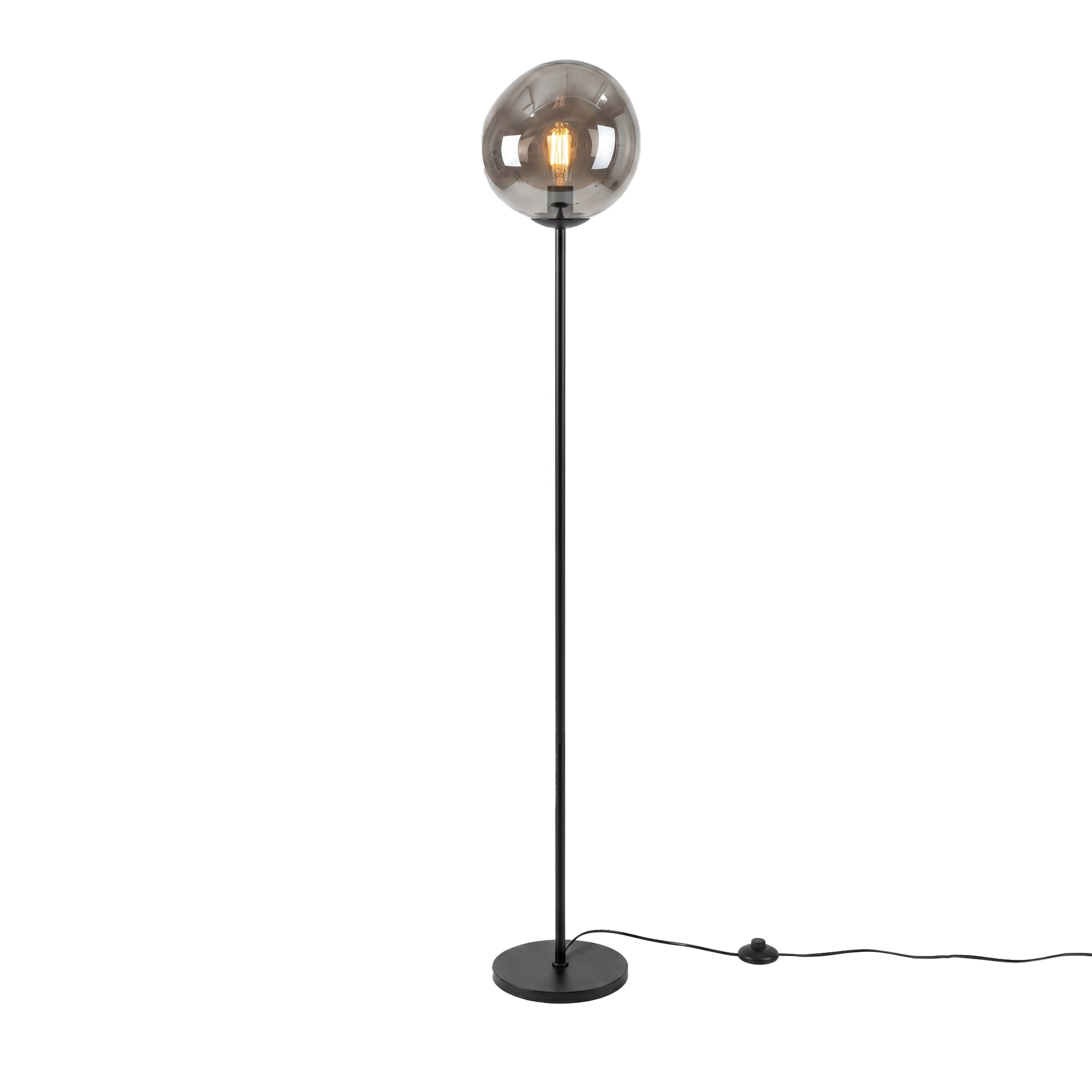Vloerlamp Badoe - 1-lichts - Smoke - Glas - 170 cm