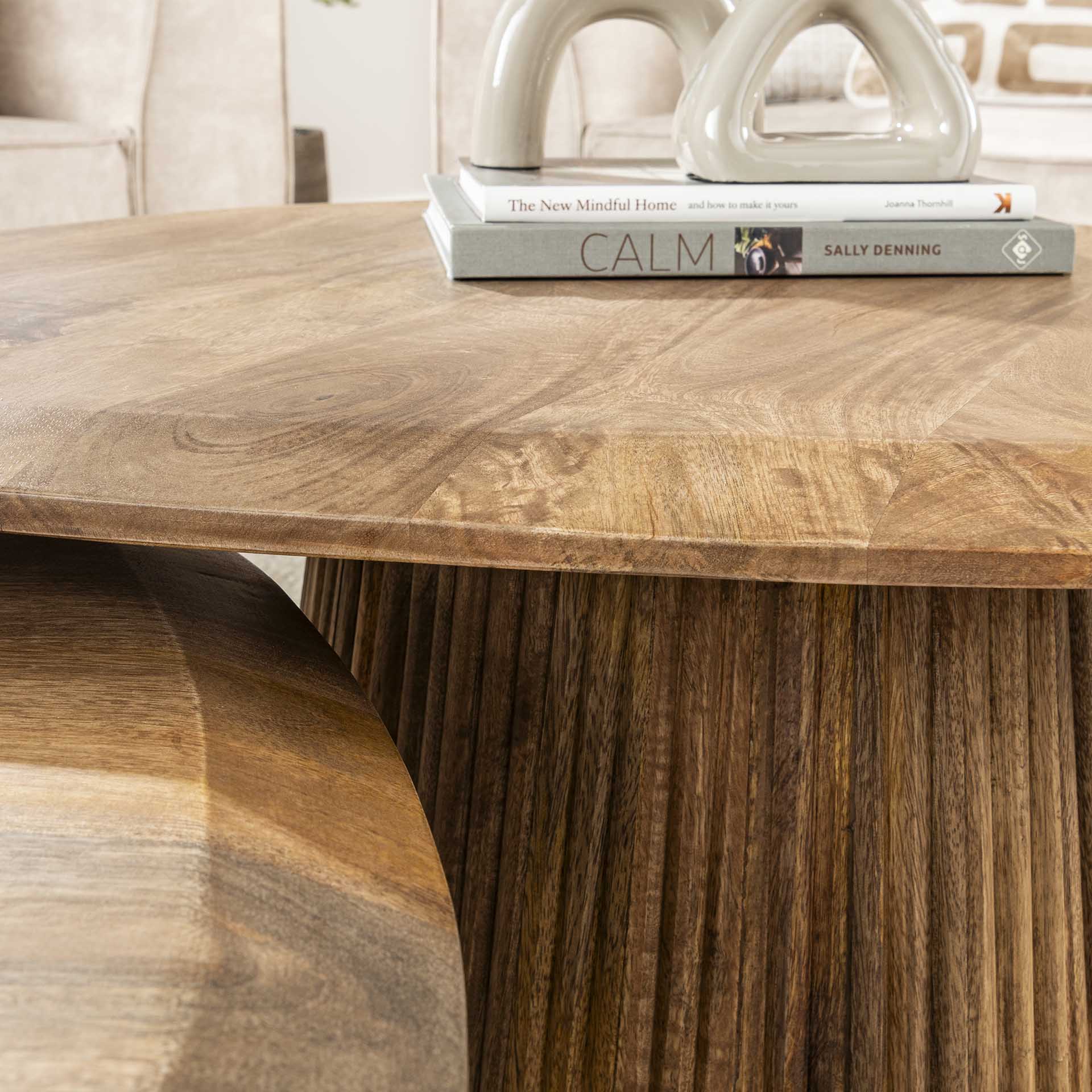 Salontafel Harmony - Organisch - Bruin - Mangohout - Set van 2
