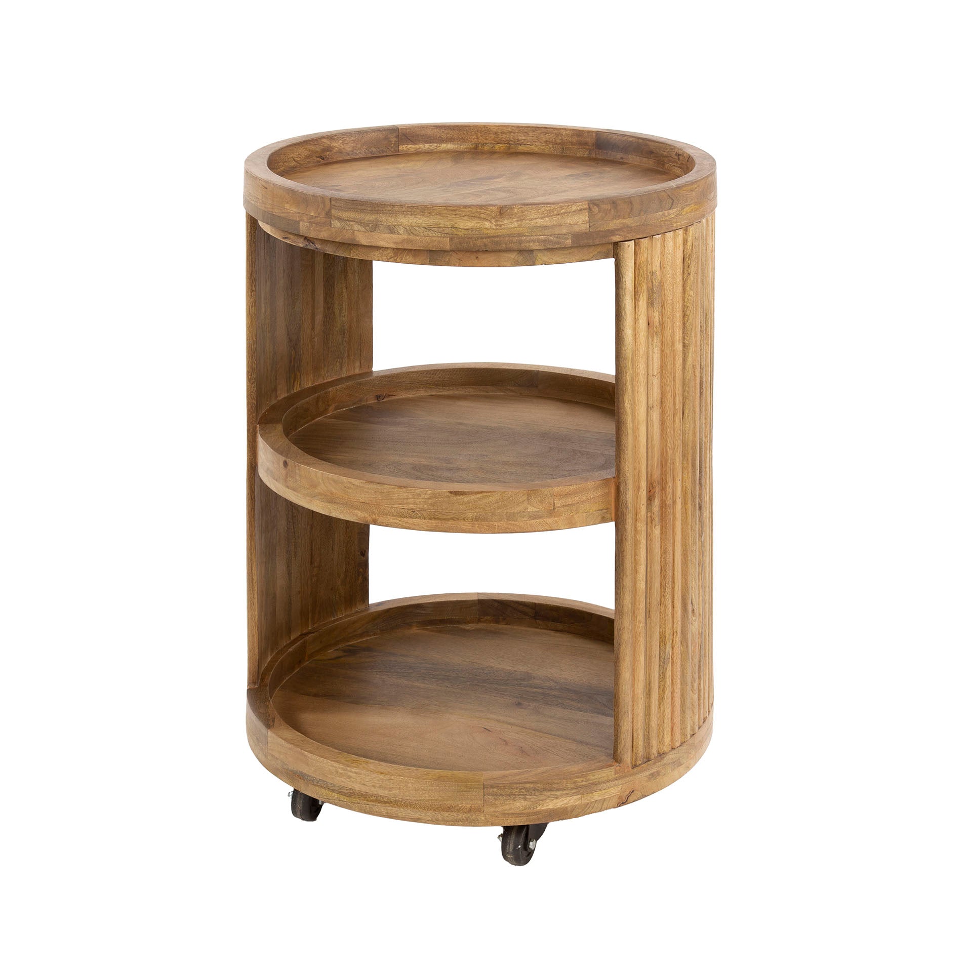 Wijntrolley Merlot - Mangohout - Met Wieltjes