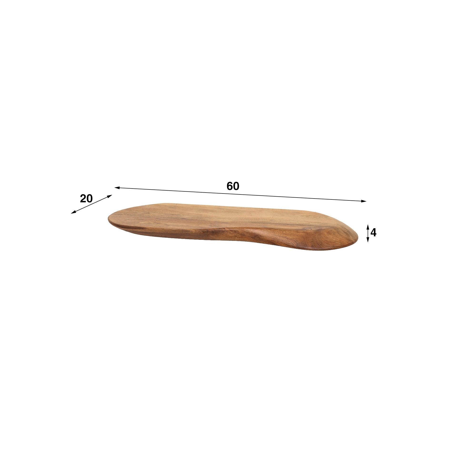 Wandplank Rose - Bruin - Acaciahout - 60 cm