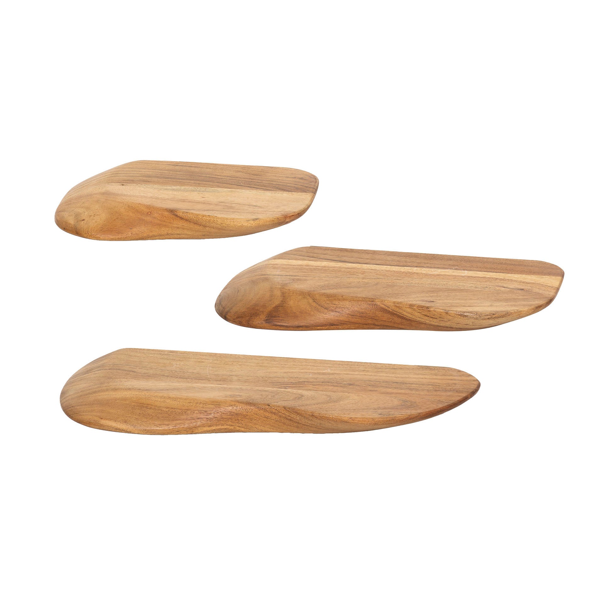 Wandplank Rose - Bruin - Acaciahout - Set van 3