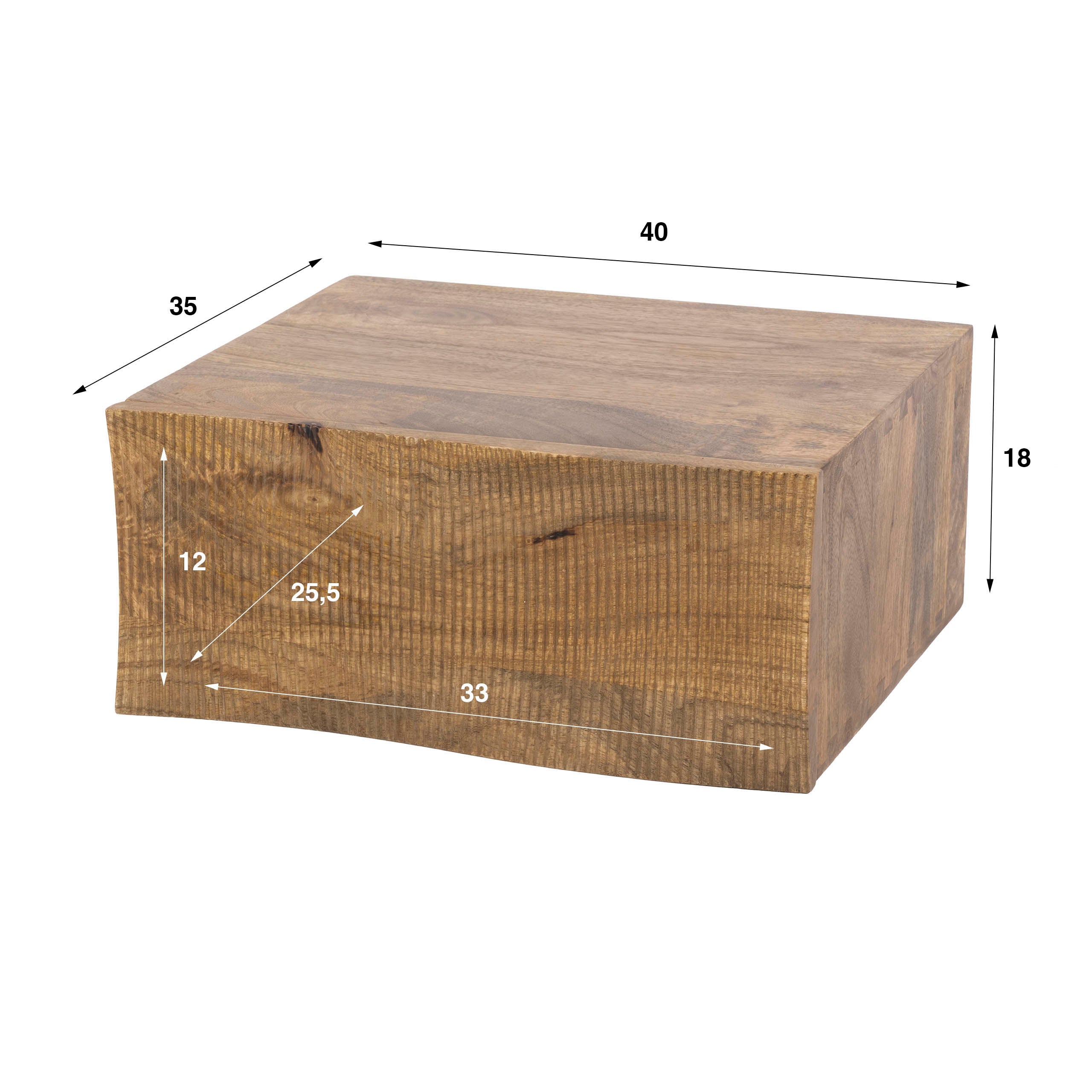 Nachtkastje Sorano - Mangohout - Zwevend