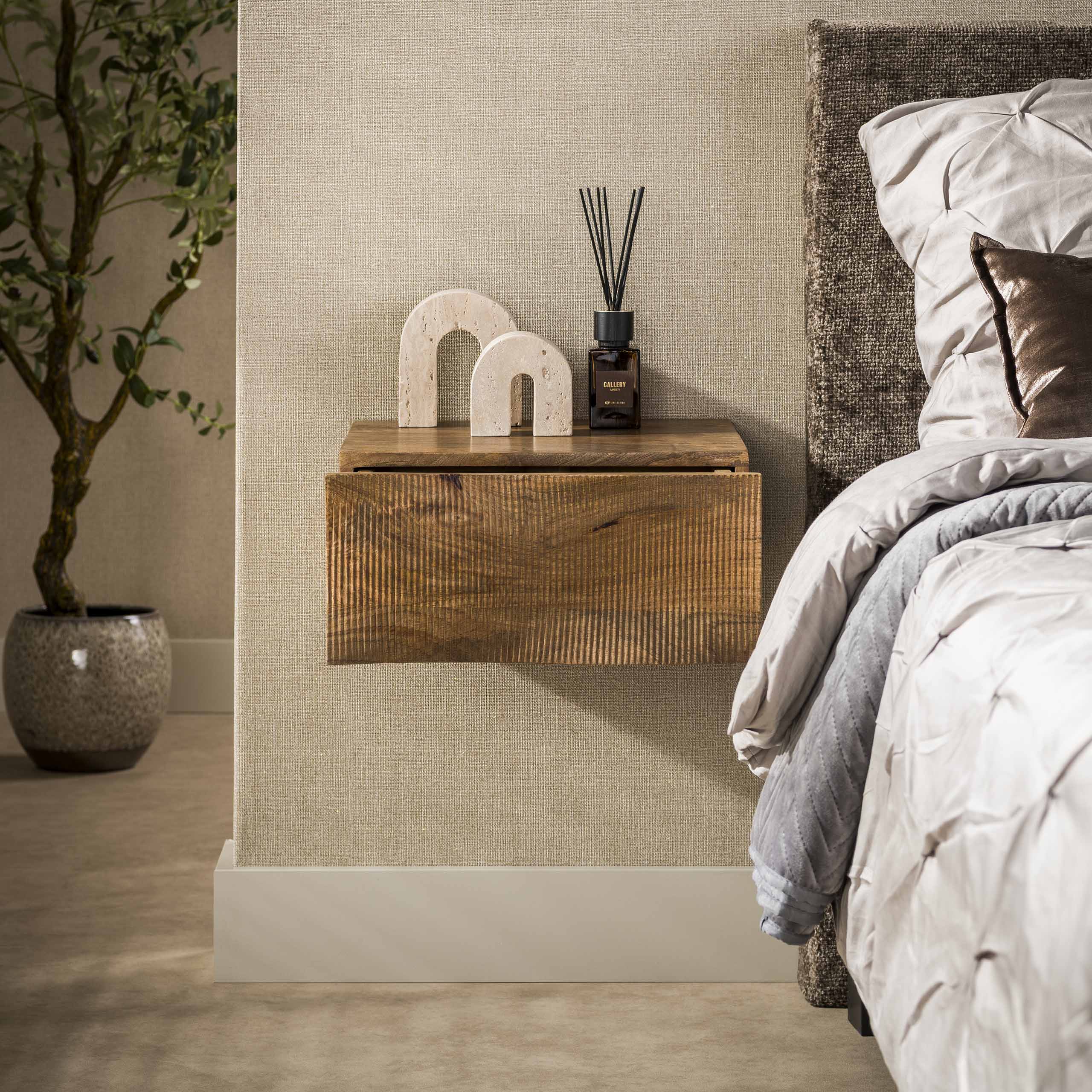 Nachtkastje Sorano - Mangohout - Zwevend