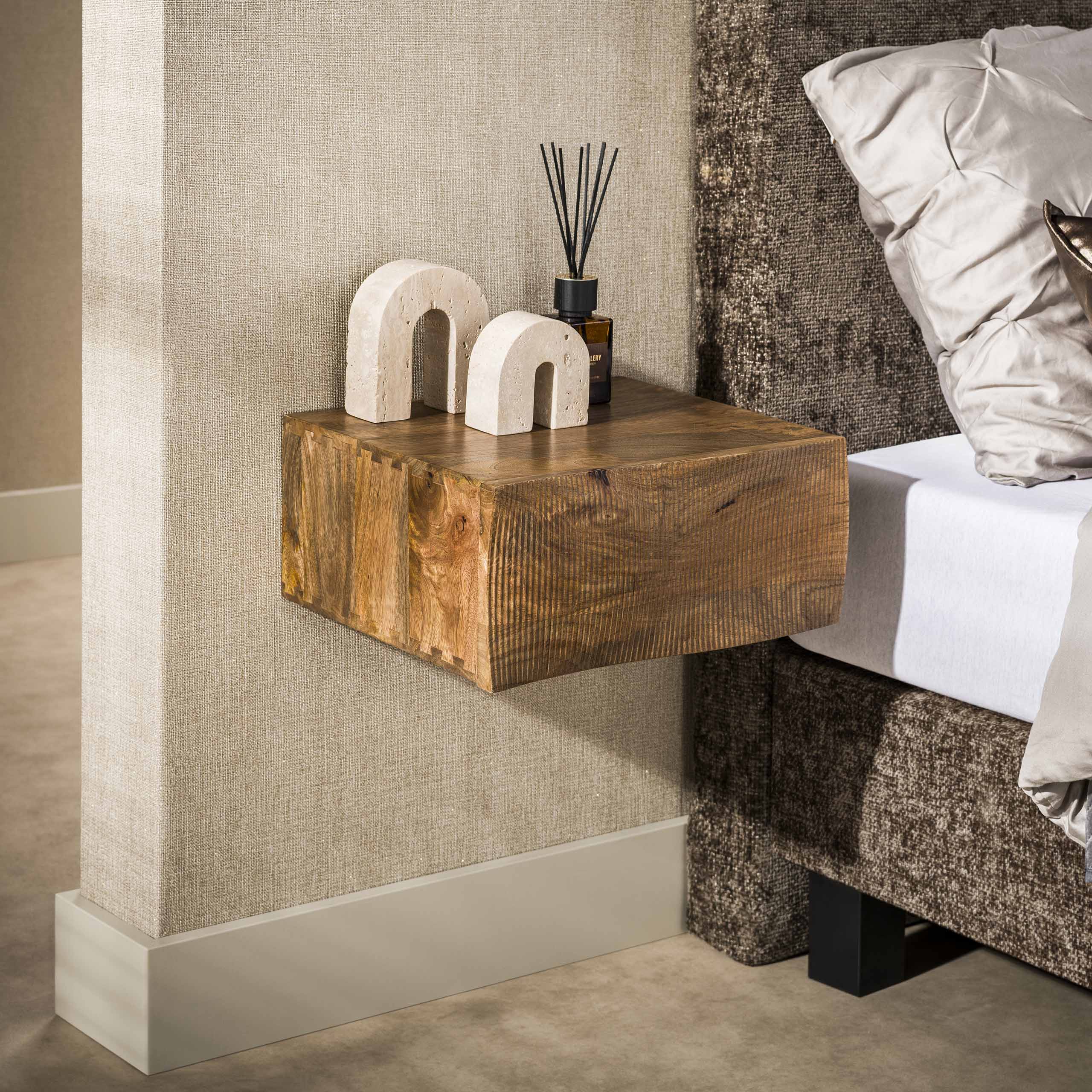 Nachtkastje Sorano - Mangohout - Zwevend