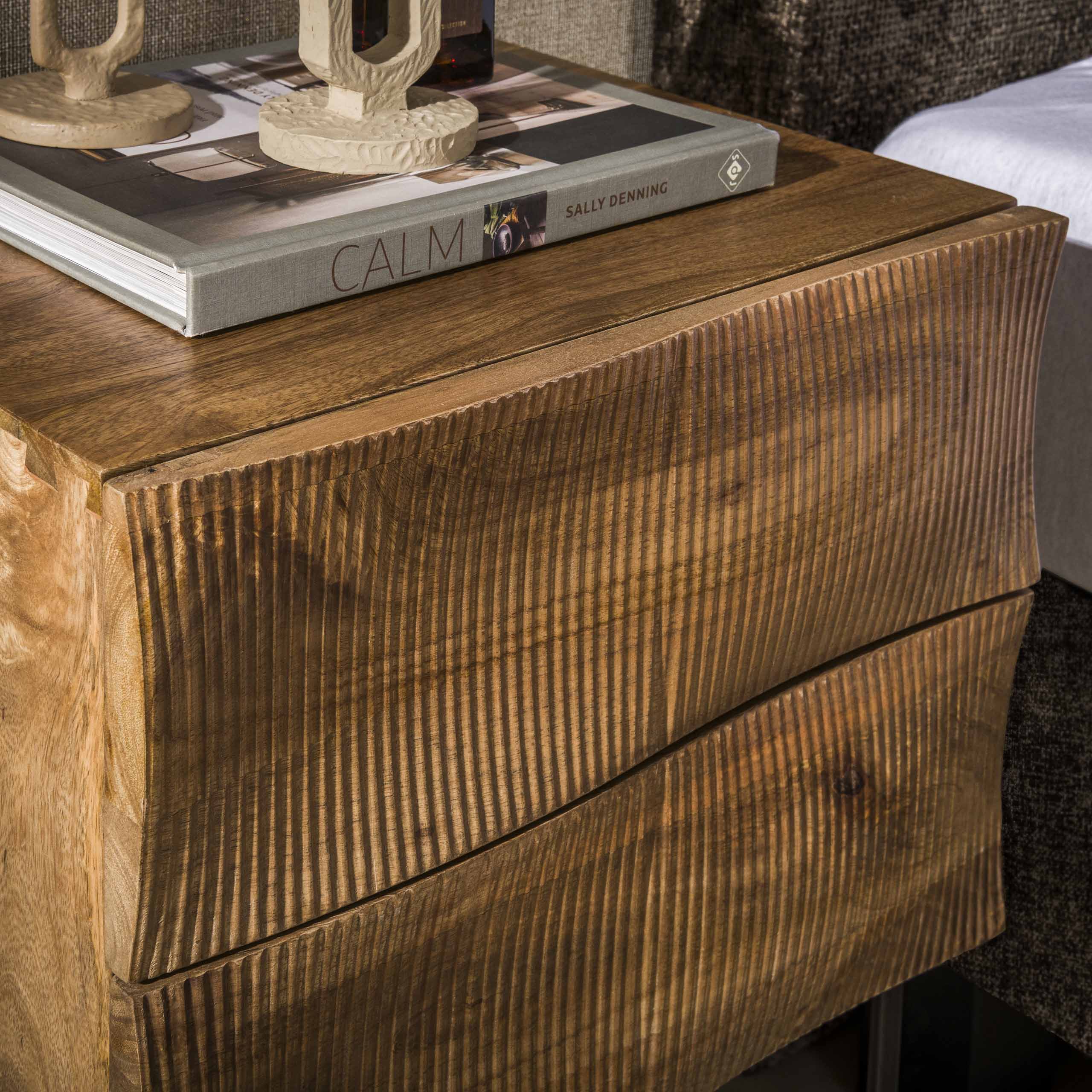 Nachtkastje Sorano - Mangohout - Staand