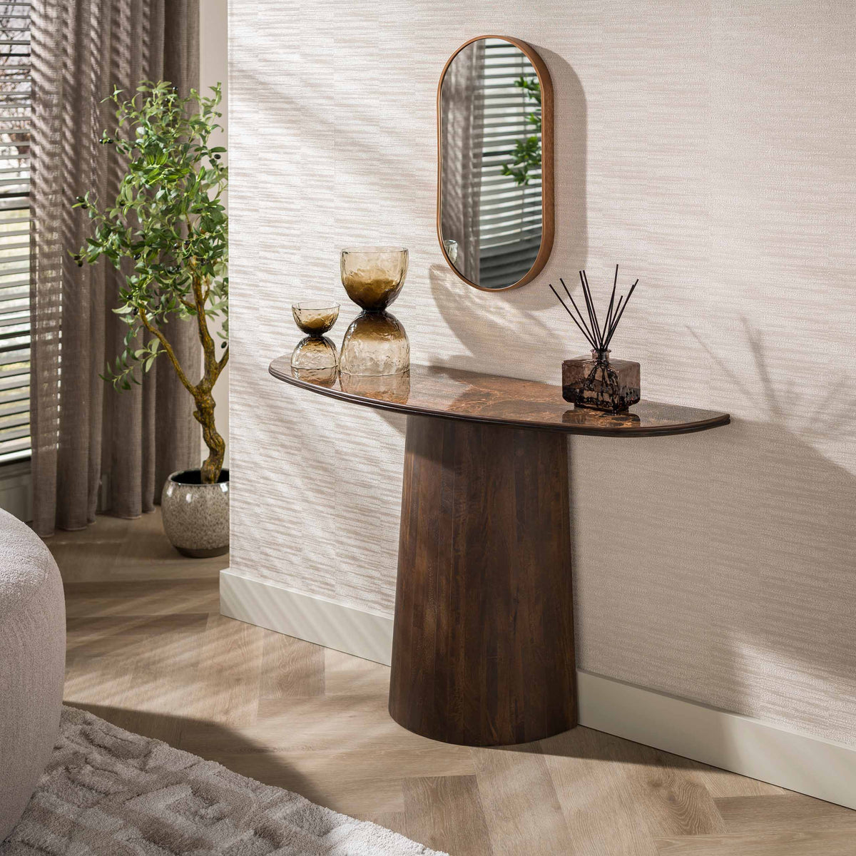 Haltafel Empera van Meubelista, 120 cm, keramiek Dark Emperador