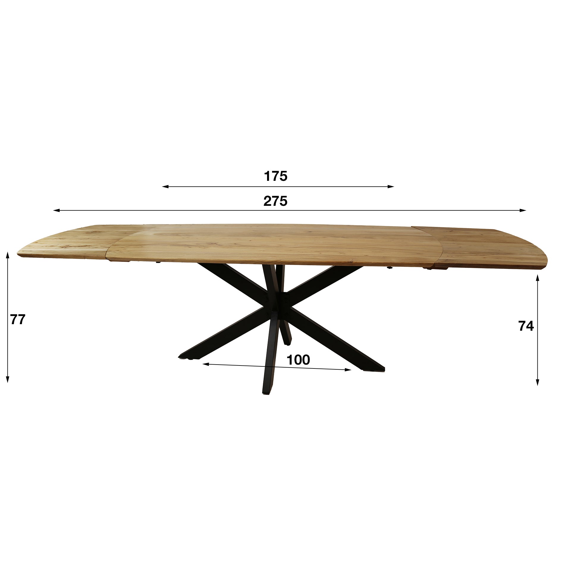 Eettafel Amara - Ovaal - Acaciahout - Uitschuifbaar - 175-275 cm