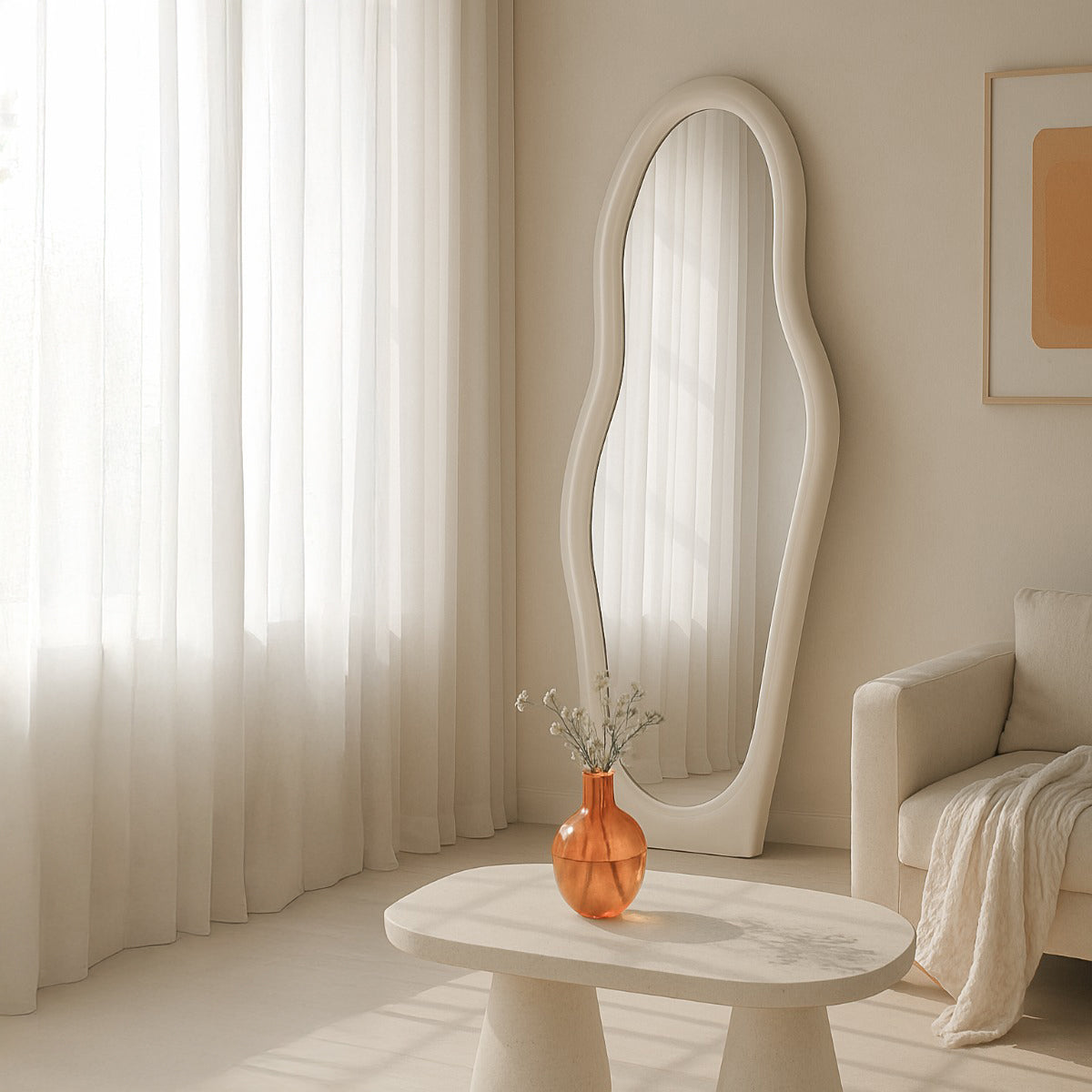 Organische Spiegel Josje - Ivoor - 200 cm
