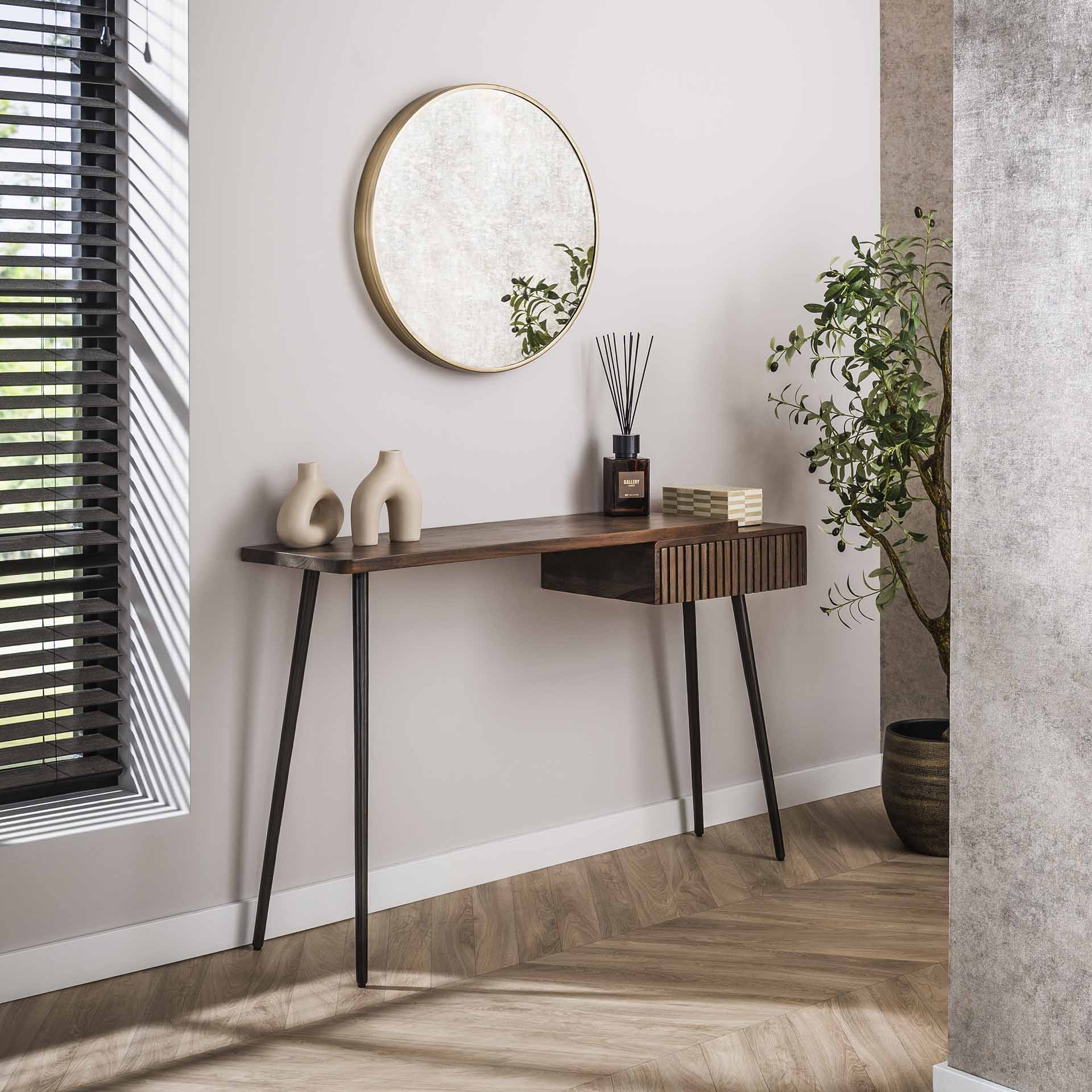 Haltafel Linaro - Bruin - Acaciahout - 76 cm
