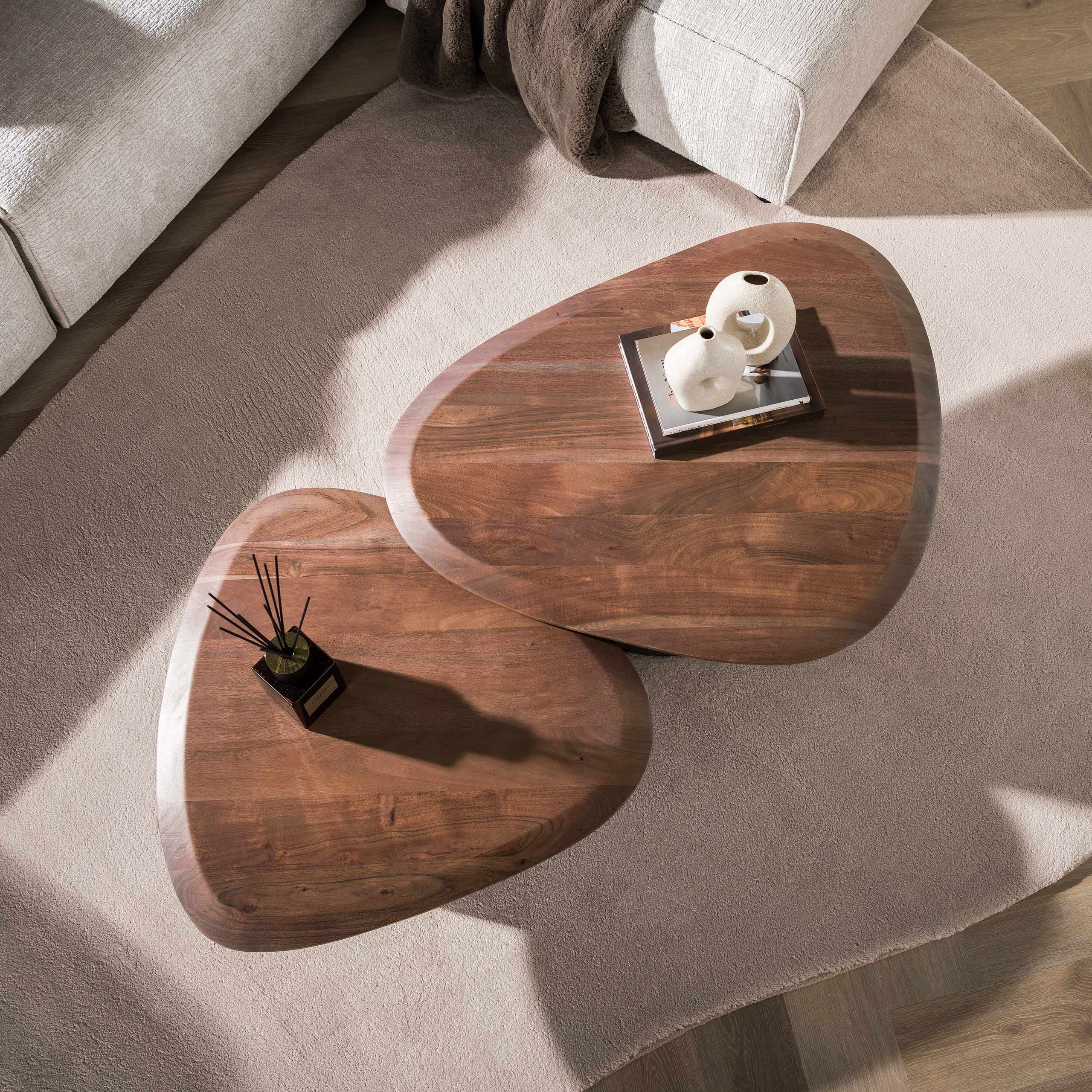 Salontafel Vico - Organisch - Acaciahout - Set van 2