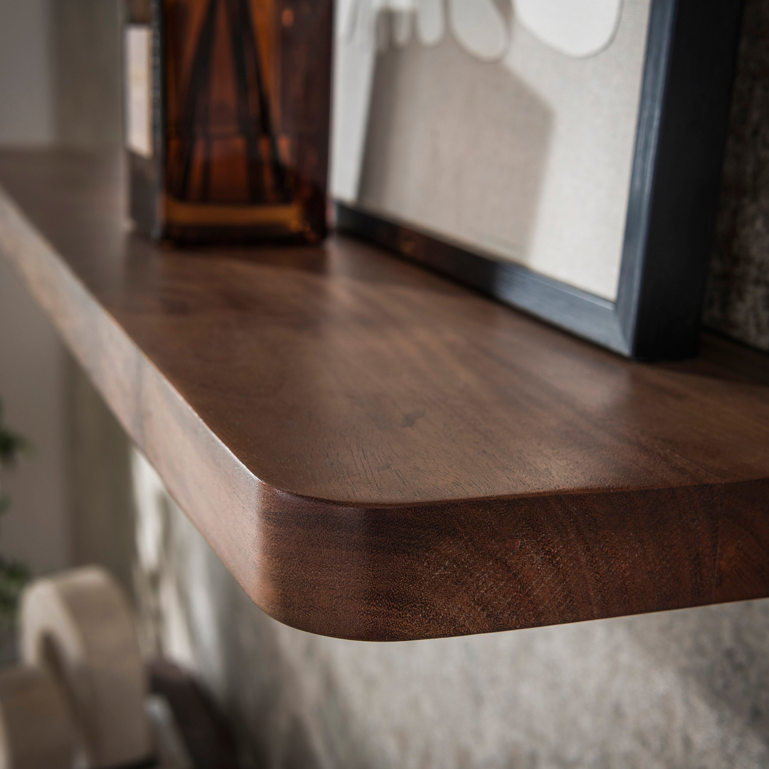 Wandplank Lume - Donkerbruin - Acaciahout - 60 cm