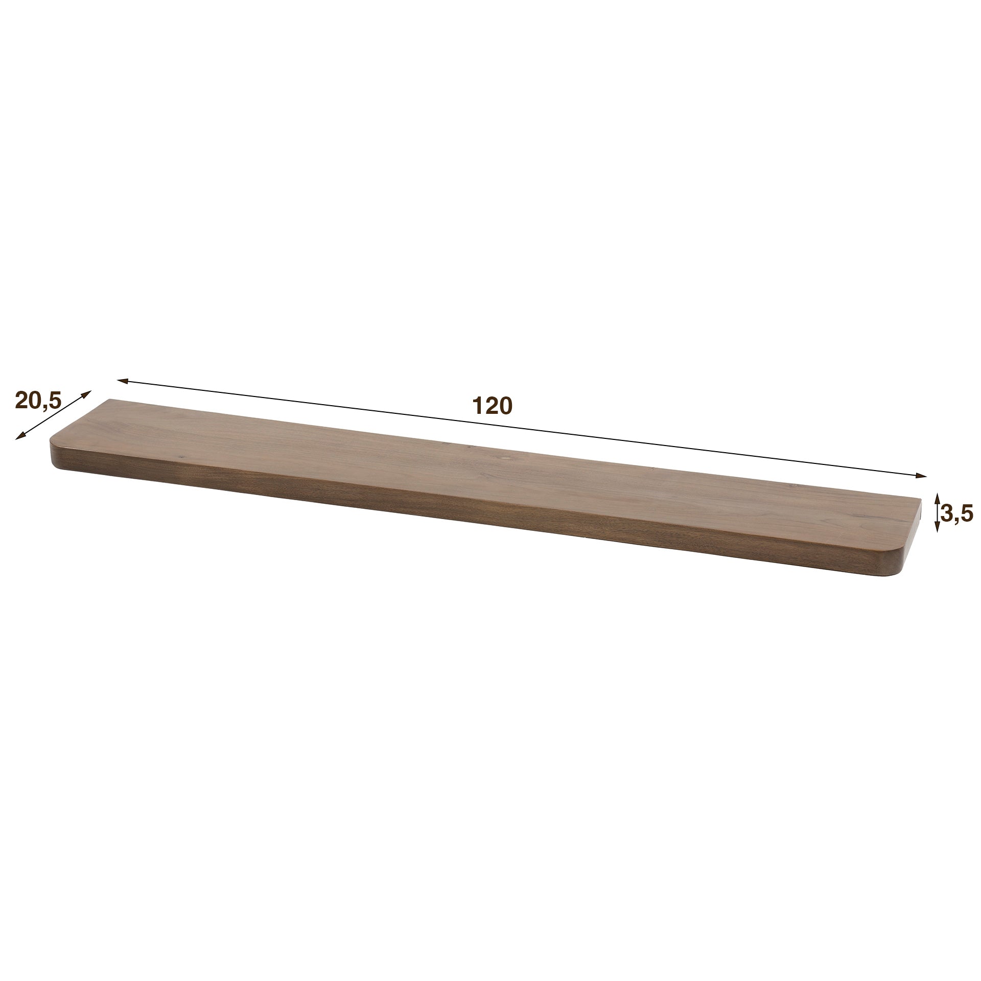 Wandplank Lume - Donkerbruin - Acaciahout - 120 cm