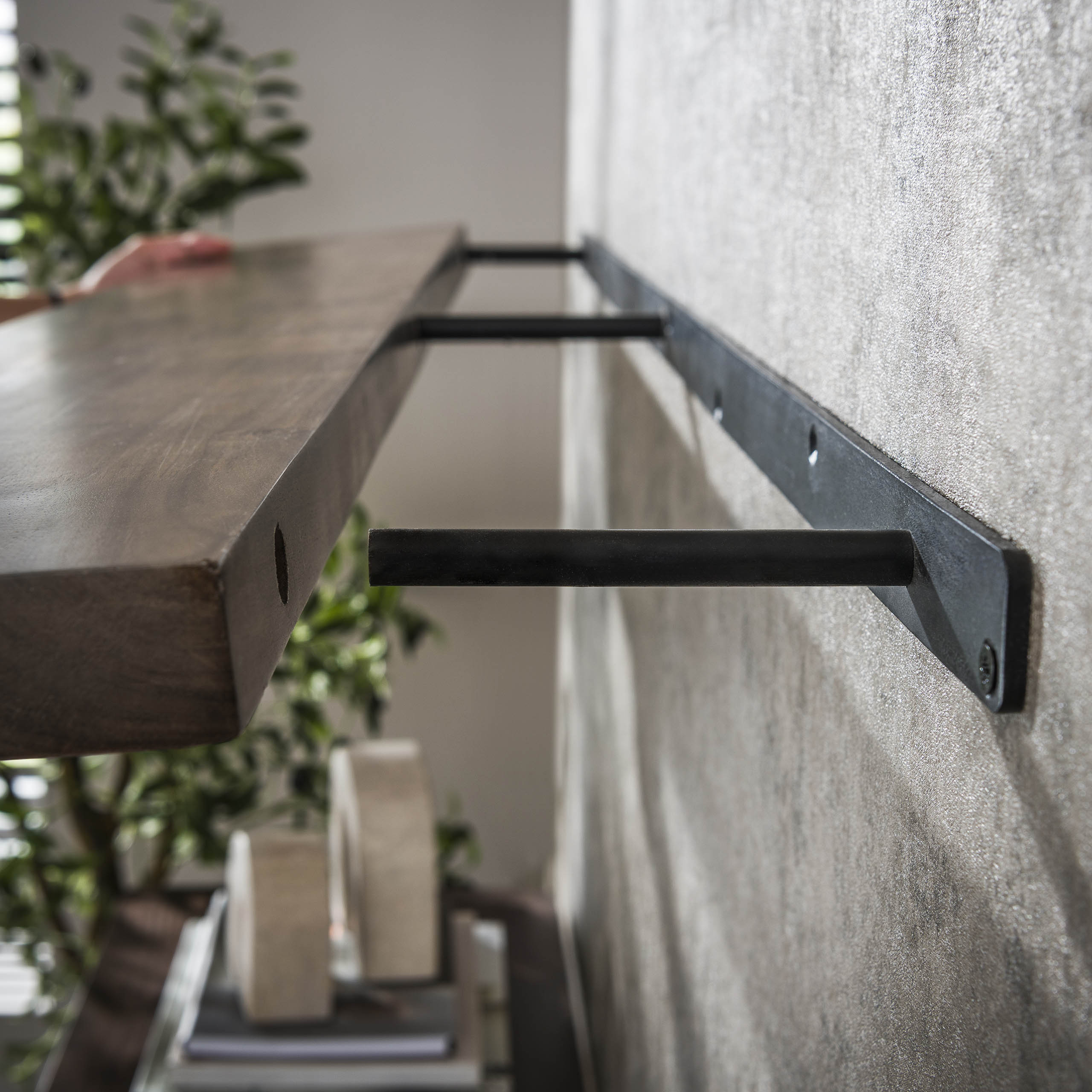 Wandplank Lume - Donkerbruin - Acaciahout - 120 cm